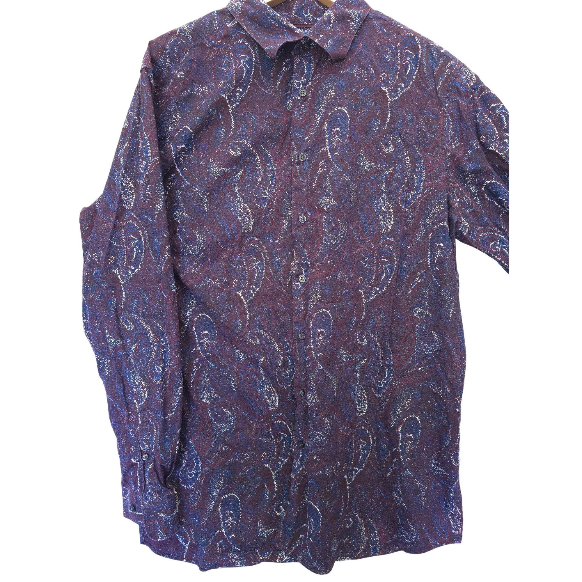 Perry Ellis Perry Ellis Mens XLT Stretch Paisley Button-Down Shirt Maroo Size US XL / EU 56 / 4 - 1 Thumbnail