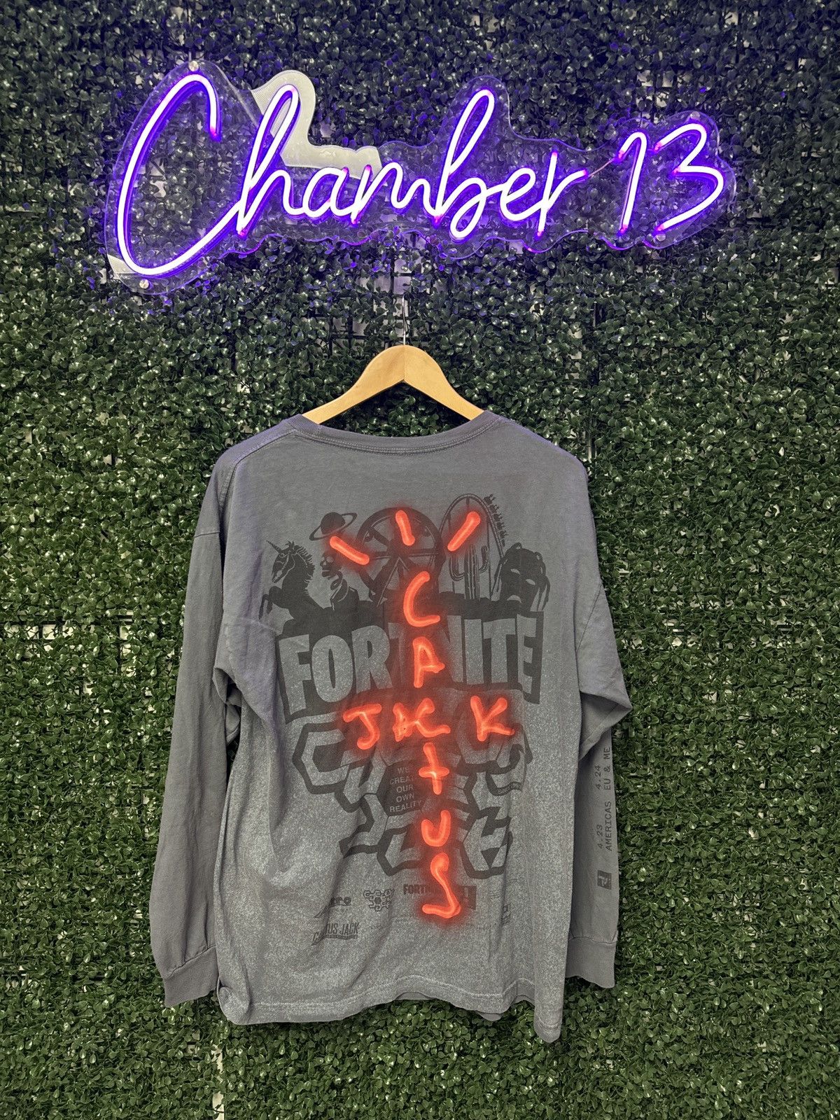 image of Travis Scott Cactus Jack L/s Shirt in Grey, Men's (Size Large)