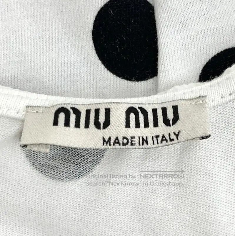 Miu Miu Miu Miu Polka Dot White Cotton T-Shirt . Size XS / US 0-2 / IT 36-38 - 5 Thumbnail