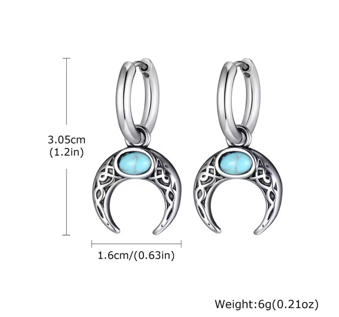 Vintage Vintage Moon Shape Hoop Earrings Size ONE SIZE - 5 Thumbnail