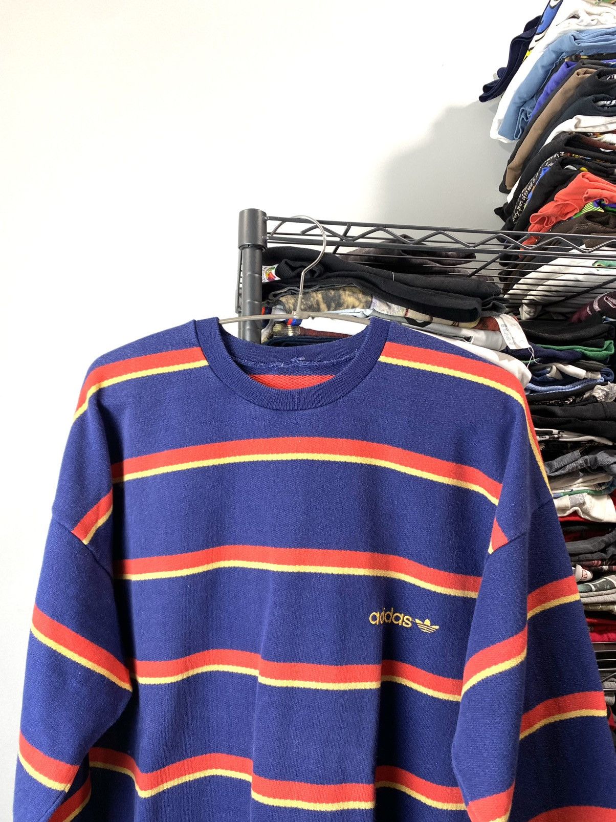 Adidas Rare! Vintage 80’s Adidas Striped Sweatshirt Sweater Size US L / EU 52-54 / 3 - 2 Thumbnail
