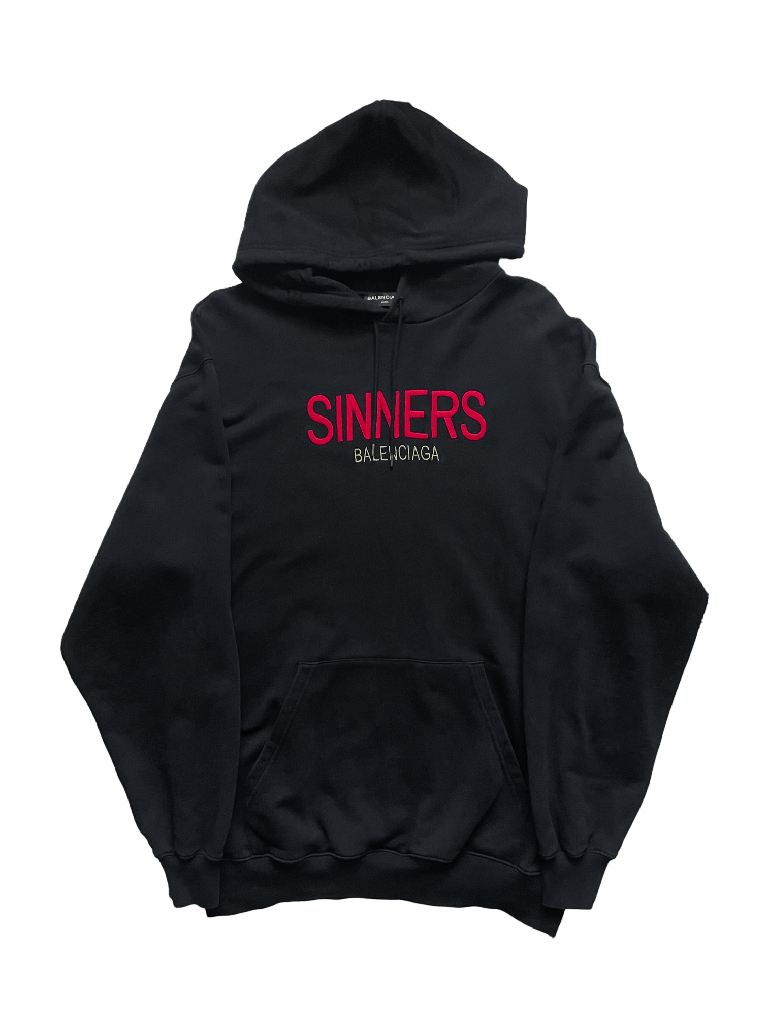 image of Balenciaga Ss18 Sinners Oversized Hoodie in Black, Men's (Size Small)