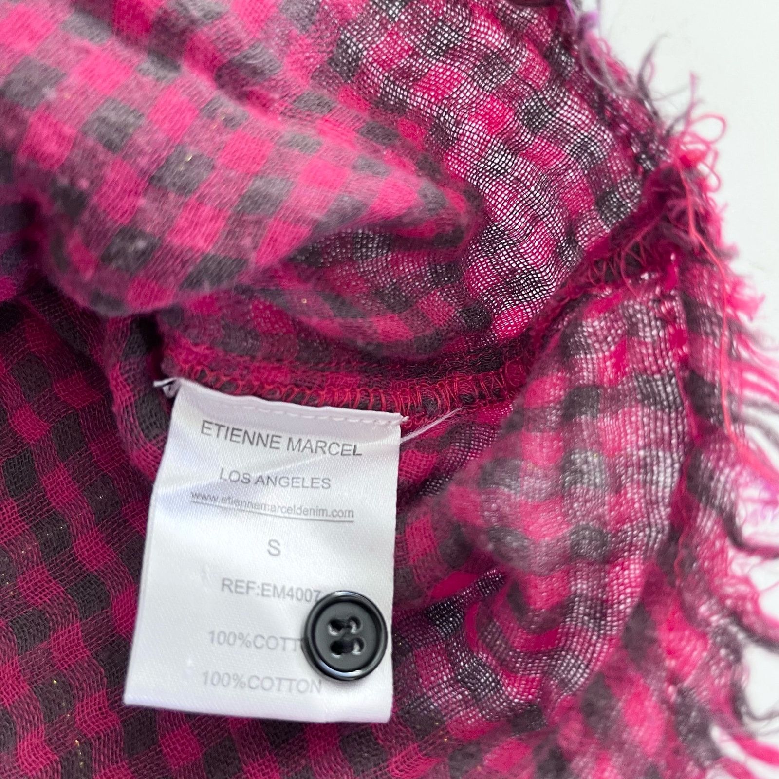 Other Etienne Marcel Greta Plaid Muslin Cotton Shirt Frayed Hem Size S / US 4 / IT 40 - 8 Thumbnail