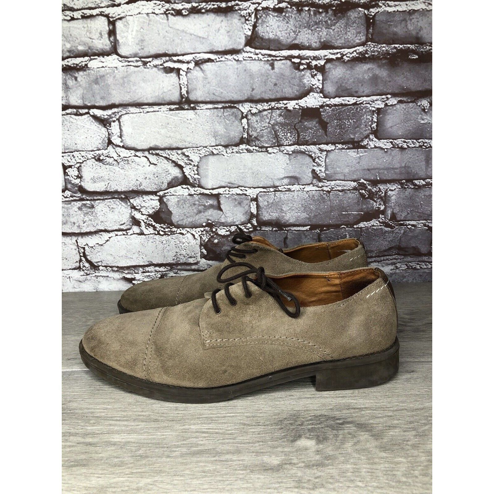Other Experience Taupe Suede Leather Oxfords Cap Toe Casual Shoes Size US 9 / EU 42 - 20 Thumbnail