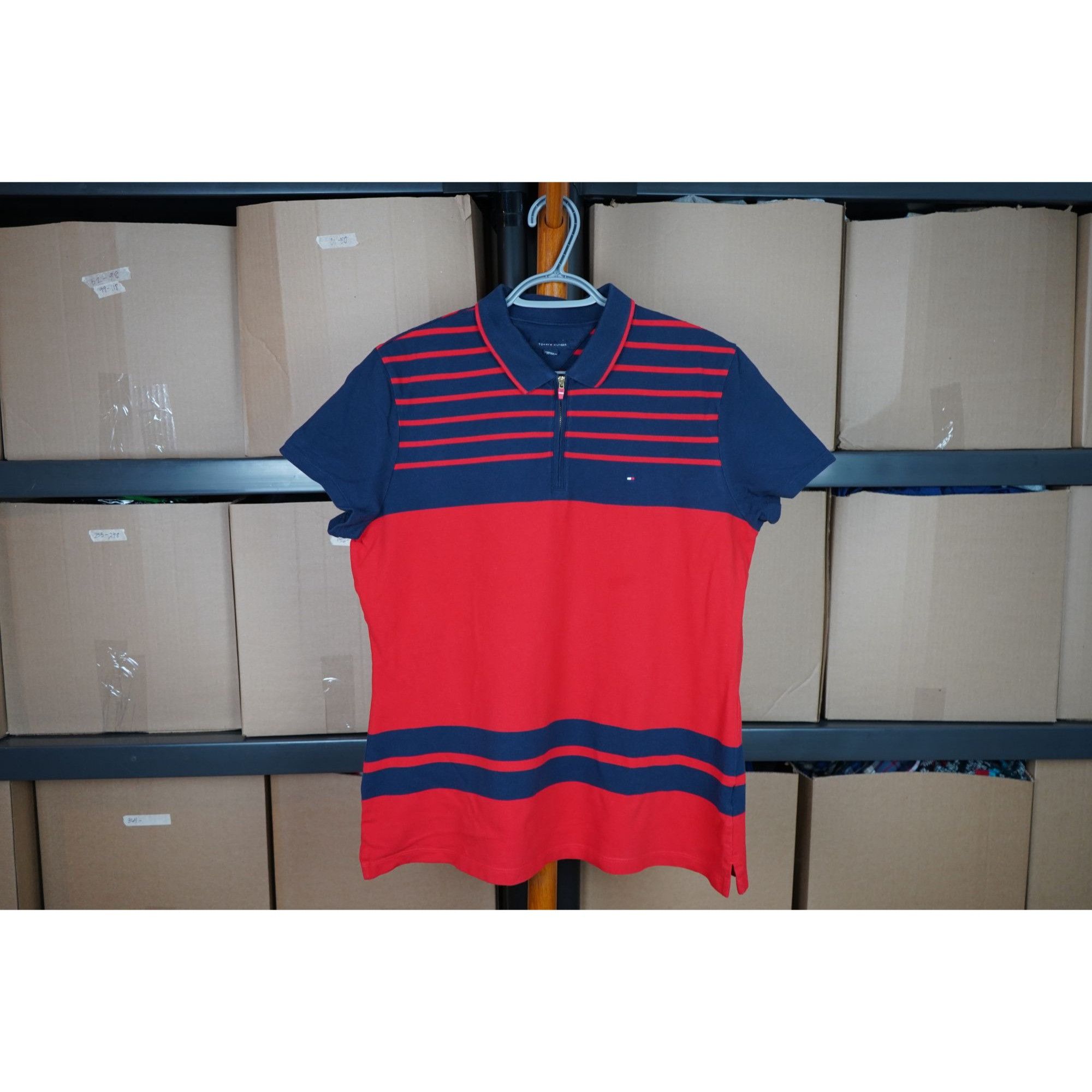 Tommy Hilfiger Tommy Hilfiger Red 1/4 Zip Polo Women's XL #408 Size XL / US 12-14 / IT 48-50 - 1 Thumbnail