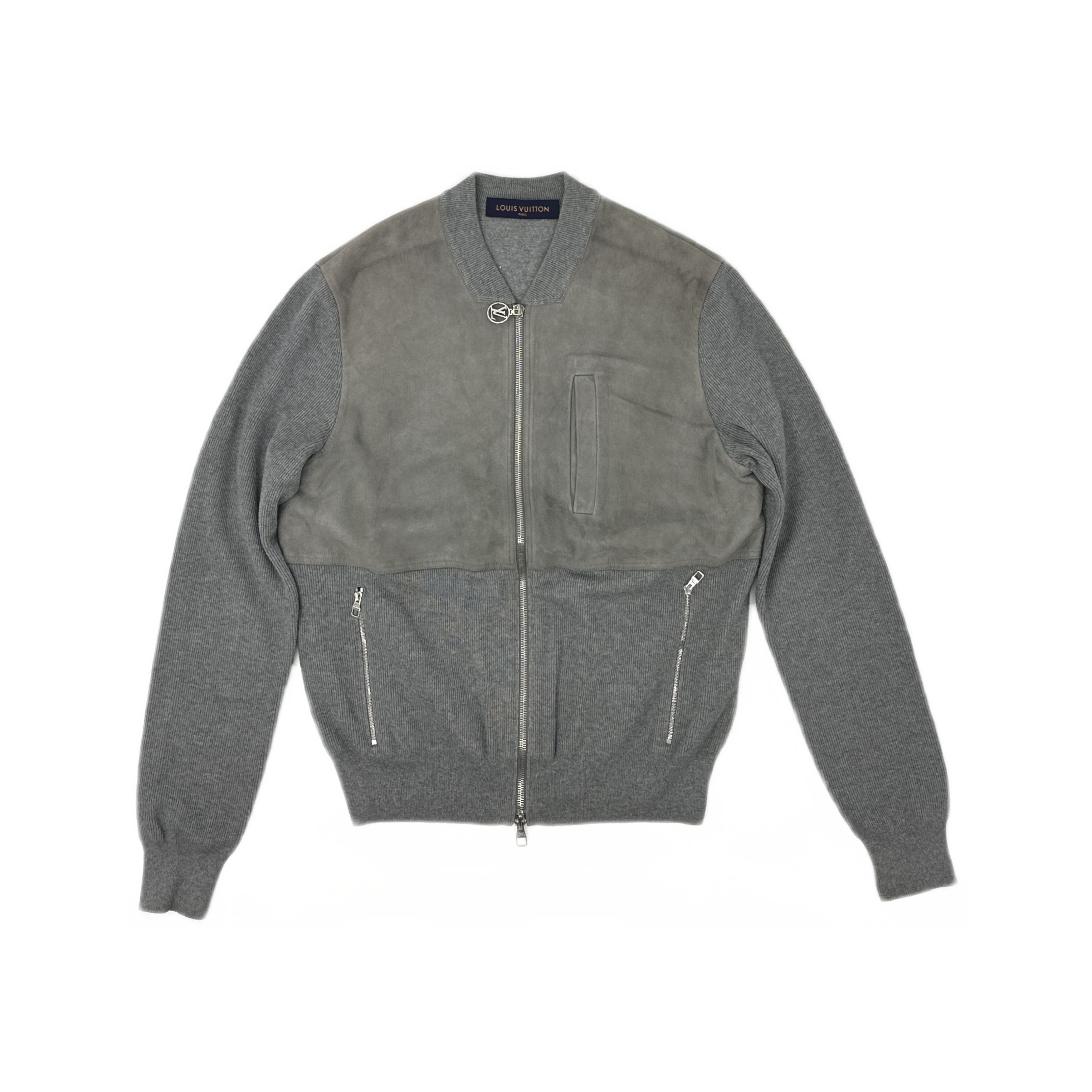 Louis Vuitton Louis Vuitton Grey Suede Knit Bomber Jacket Size S Size US S / EU 44-46 / 1 - 1 Thumbnail