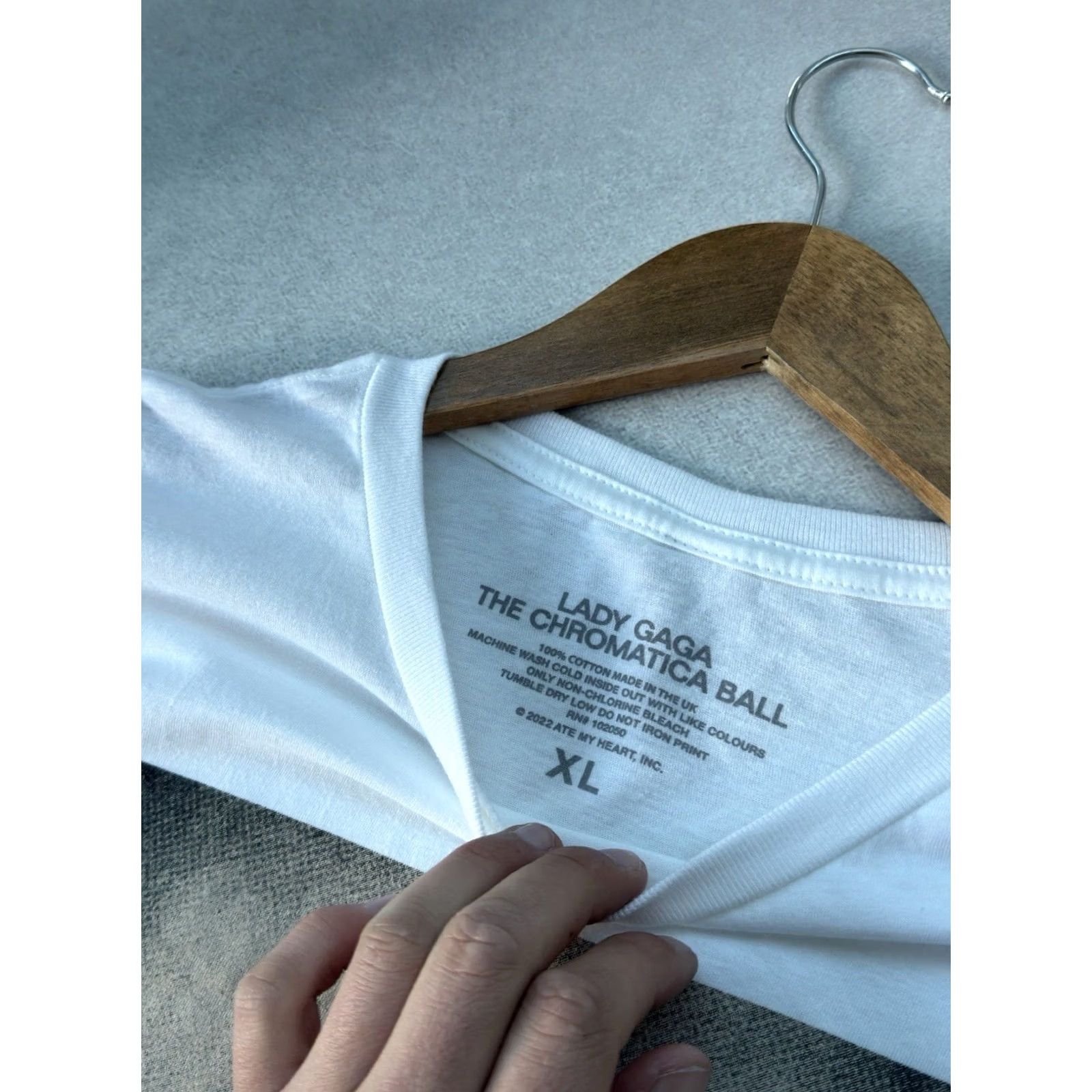 Bally LADY GAGA T-SHIRT THE CHROMATICA BALL TOUR 2022 OFFICIAL BAGGY MENS XL White Cotton Graphic Print Regular Short Sleeve/ 90s Music Band Tees Big Logo Size US XL / EU 56 / 4 - 6 Thumbnail