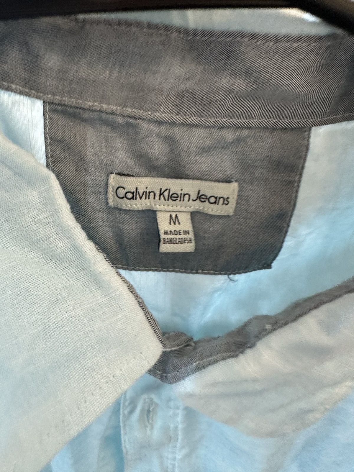 Calvin Klein × Vintage Light Blue Calvin Klein Button up Shirt Size US M / EU 48-50 / 2 - 2 Thumbnail