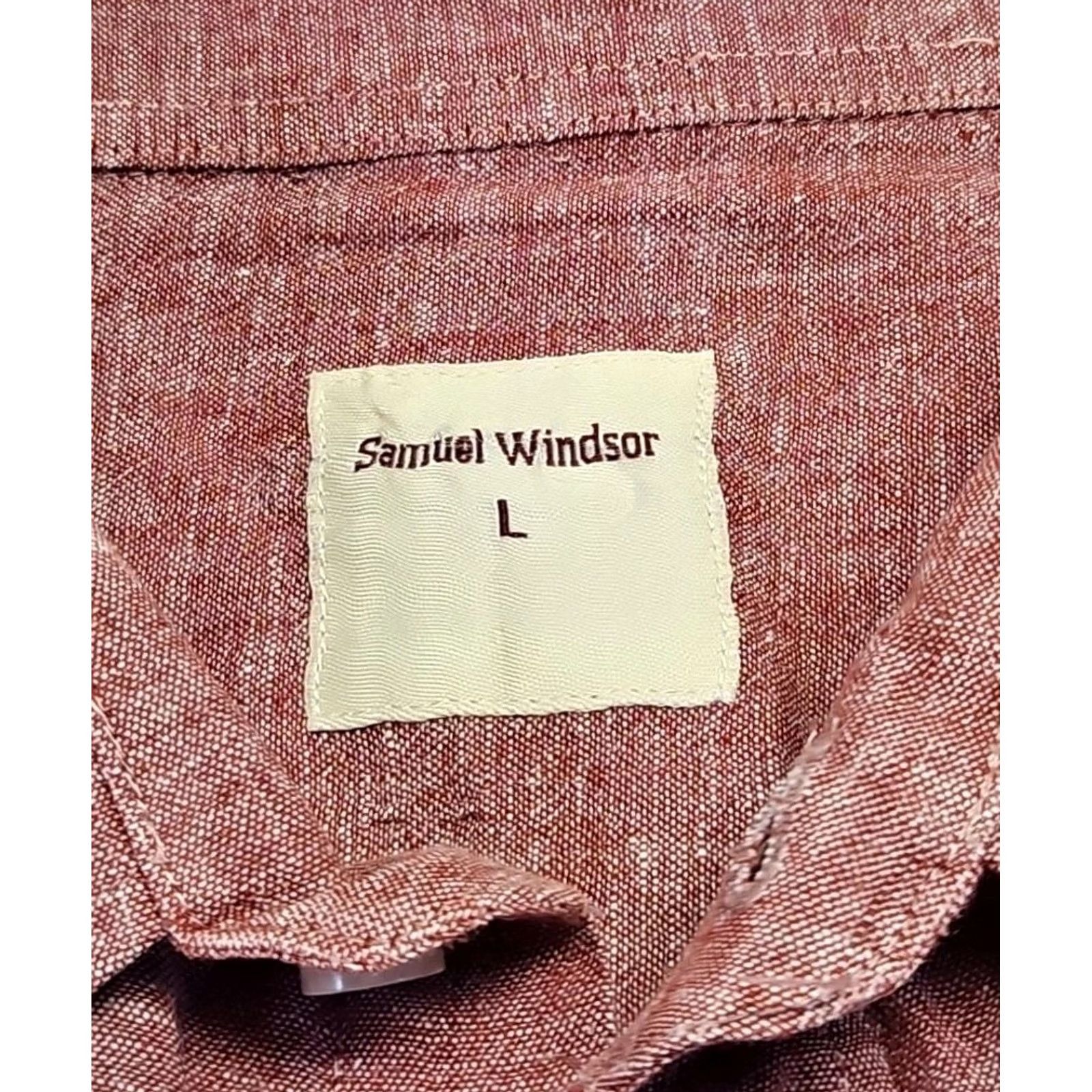 Vintage Samuel Windsor Linen/Cotton Shirt Mens L Heathered Red Short Sleeve Button Down Size US L / EU 52-54 / 3 - 3 Thumbnail