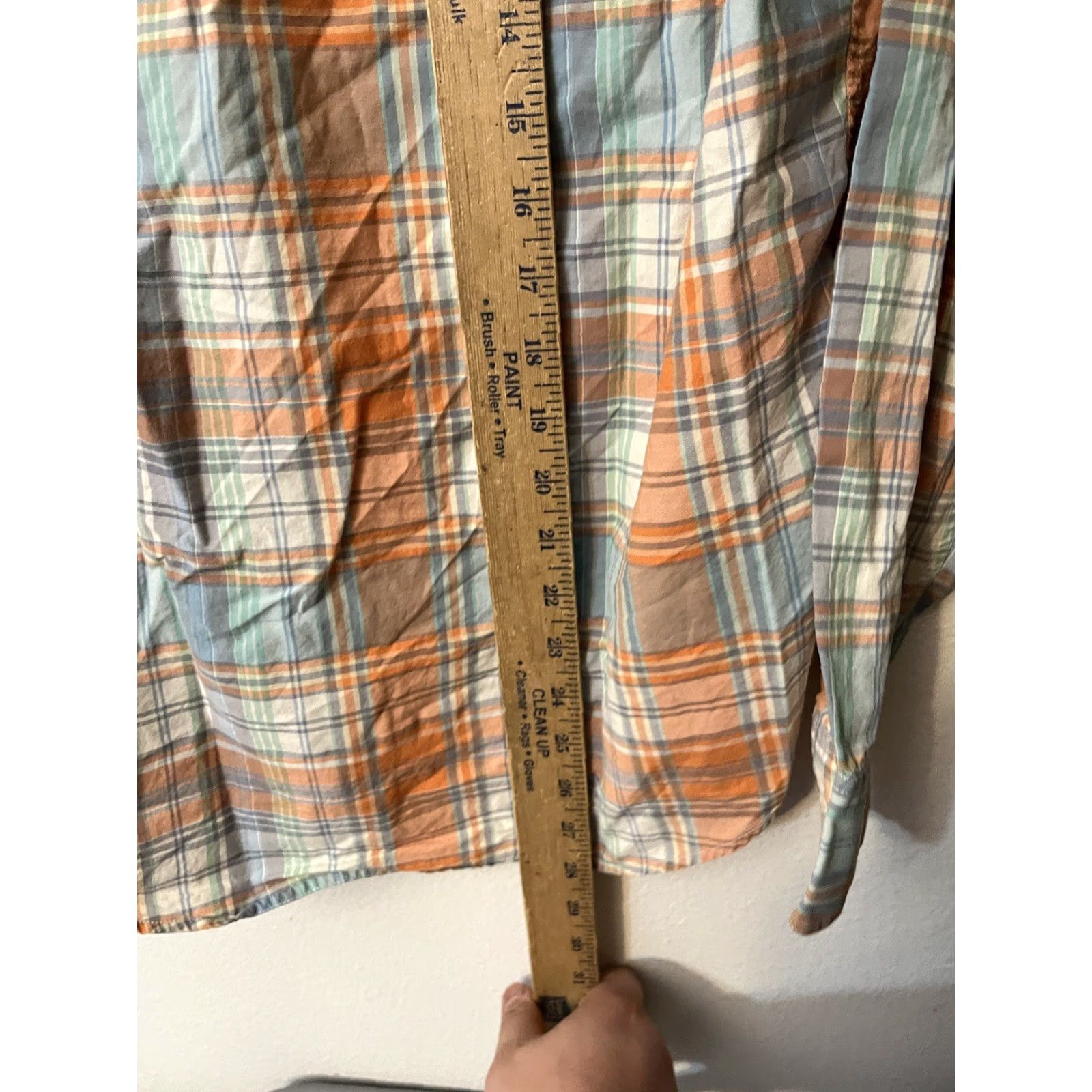 American Eagle Outfitters American Eagle Shirt Men Orange Plaid Cotton Size Small Athletic Fit Size US S / EU 44-46 / 1 - 5 Thumbnail
