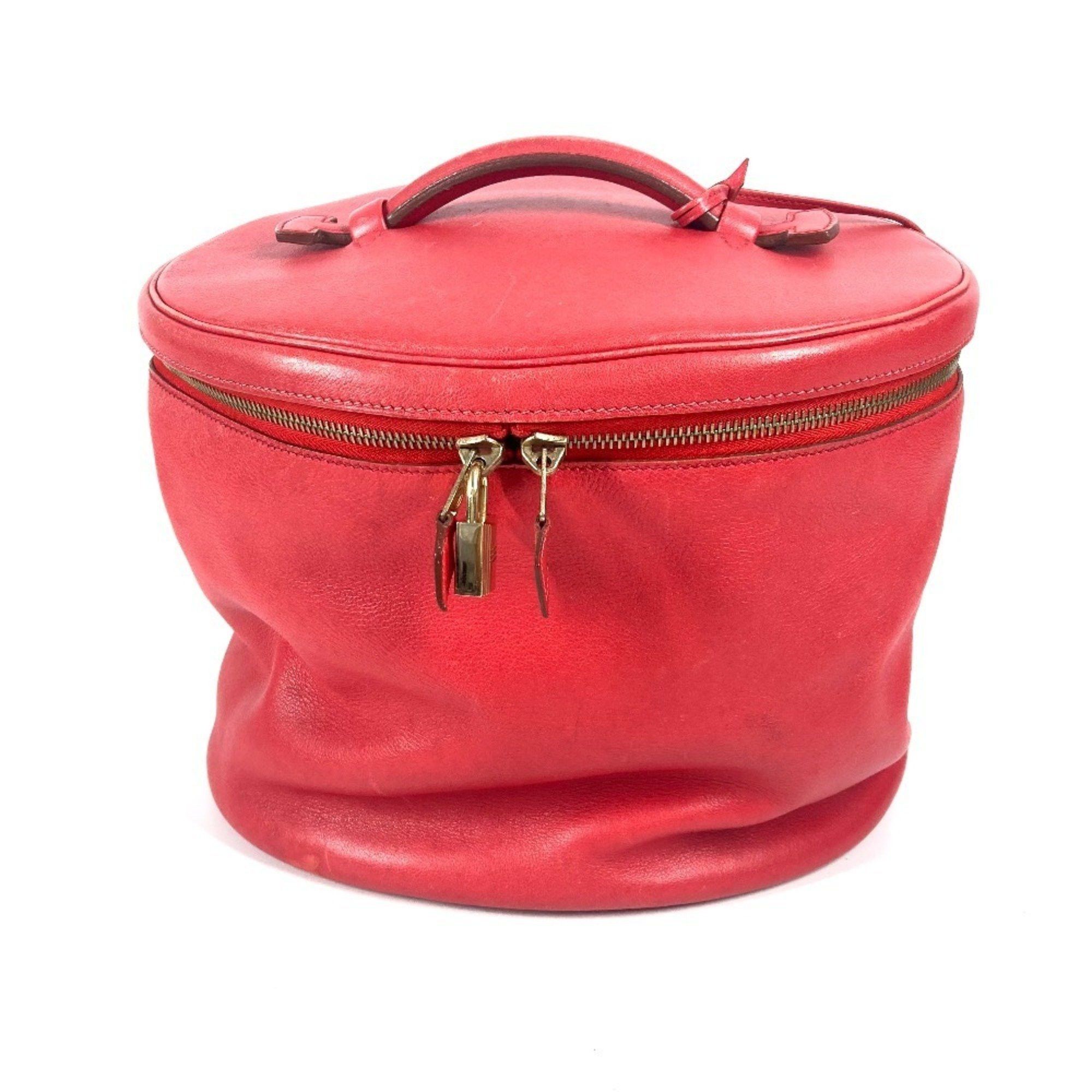 Hermes Intercity Vanity Bag, 2-Way Shoulder Handbag, Leather, Women's, Red