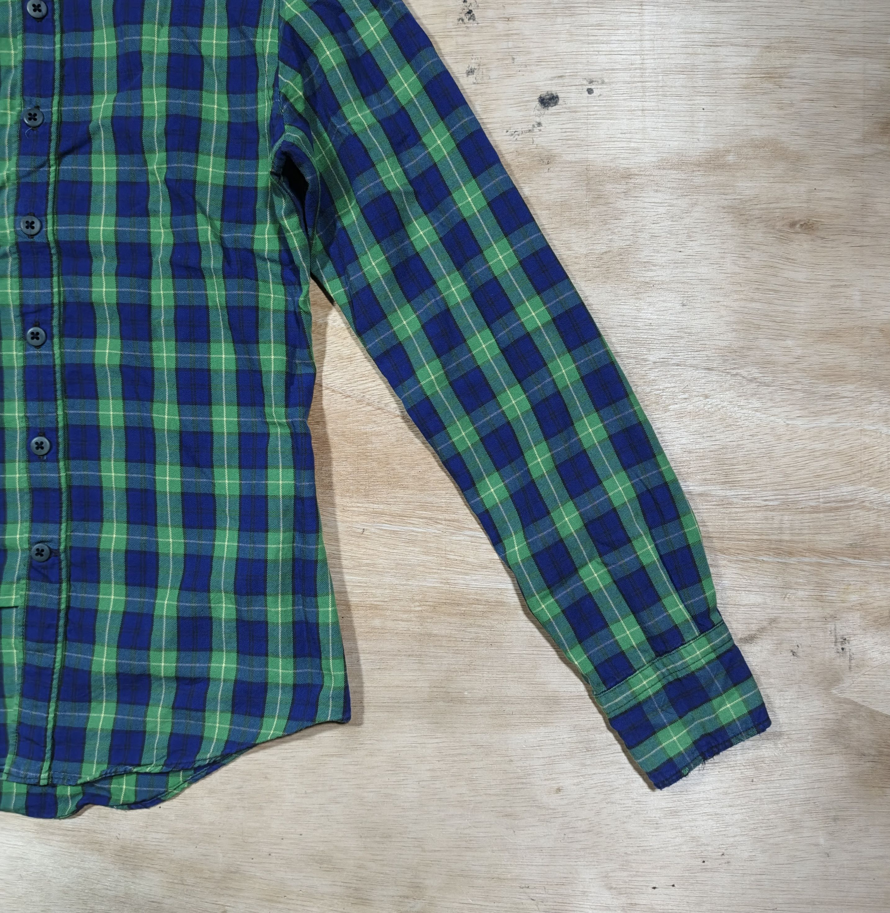 45rpm 45rpm Green & Blue Plaid Longsleeve Shirt Size M / US 6-8 / IT 42-44 - 4 Thumbnail
