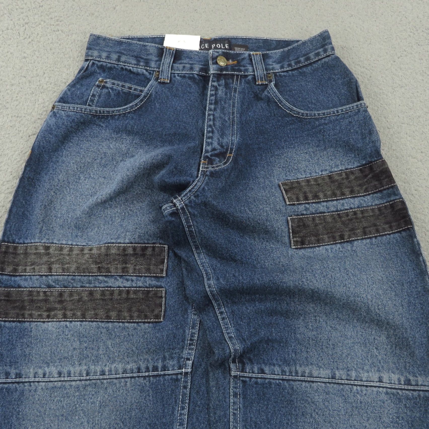 Poler VINTAGE Ice Pole Baggy Jeans Men 30x30 Y2K Embroidered Skater Grunge Wide-Leg VTG 5-Pocket Denim Blue Jeans Mens Size US 30 / EU 46 - 6 Thumbnail