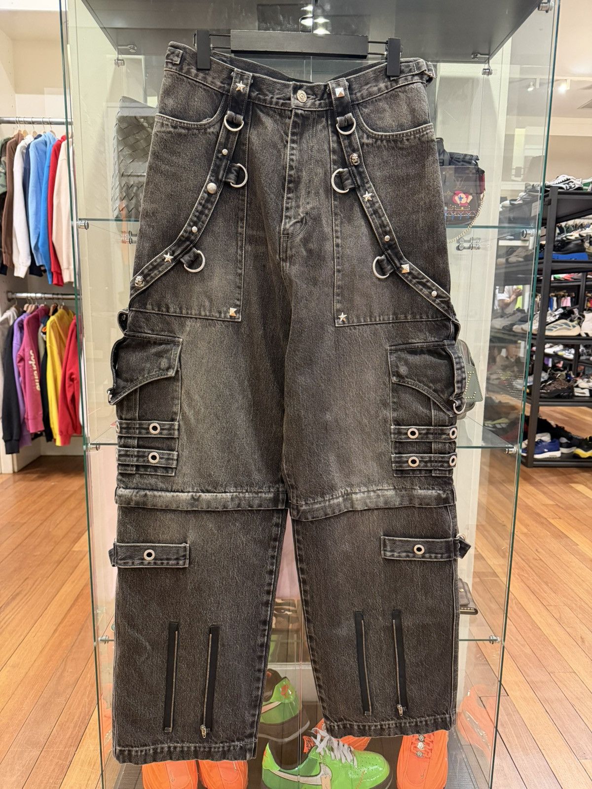 Balenciaga Pierced Raver Cargo Denim Jeans