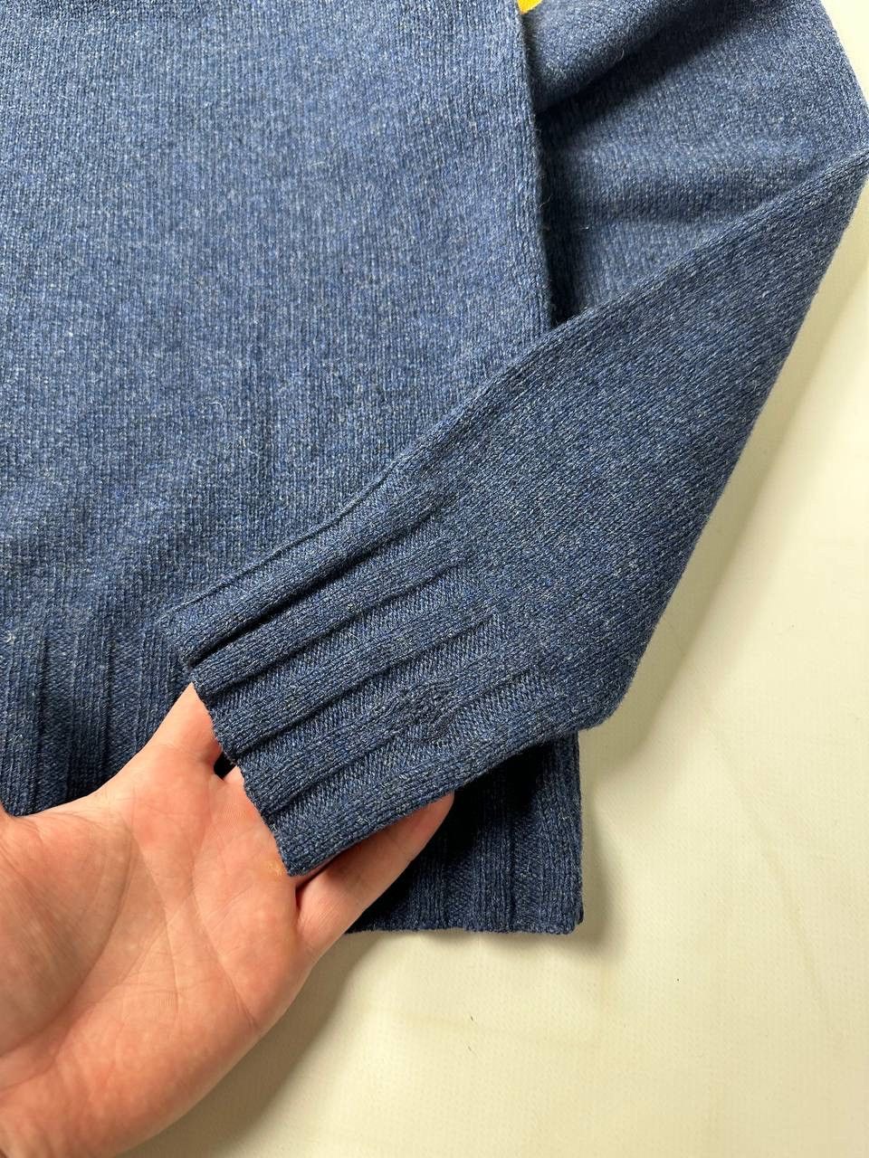 Dolce & Gabbana Dolce Gabbana Blue Wool V-Neck Stripe Detail Cardigan Size US L / EU 52-54 / 3 - 5 Thumbnail
