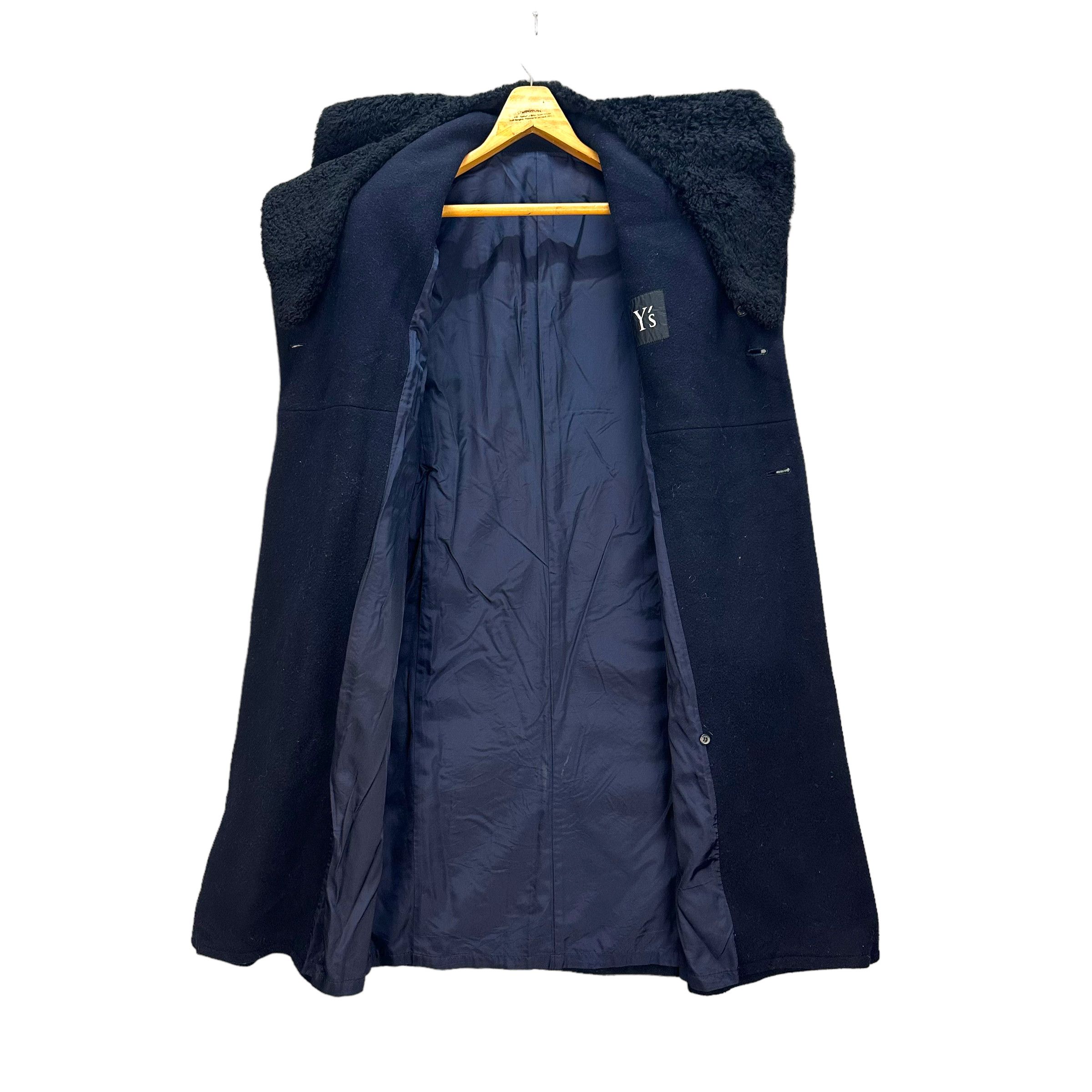 Y's Y's AW1999 SHERPA NECK SHAWL WOOL OVERCOAT #7785-176 Size S / US 4 / IT 40 - 6 Thumbnail