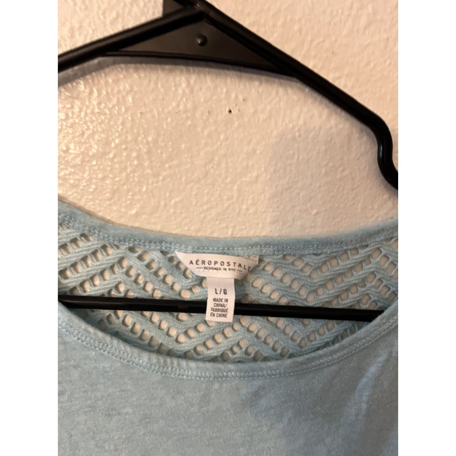 Aeropostale VINTAGE Aeropostale Tank Top Shirt Women L Blue Solid Cotton Knit Sleeveless Round Neck 90s Womens Size L / US 10 / IT 46 - 2 Thumbnail