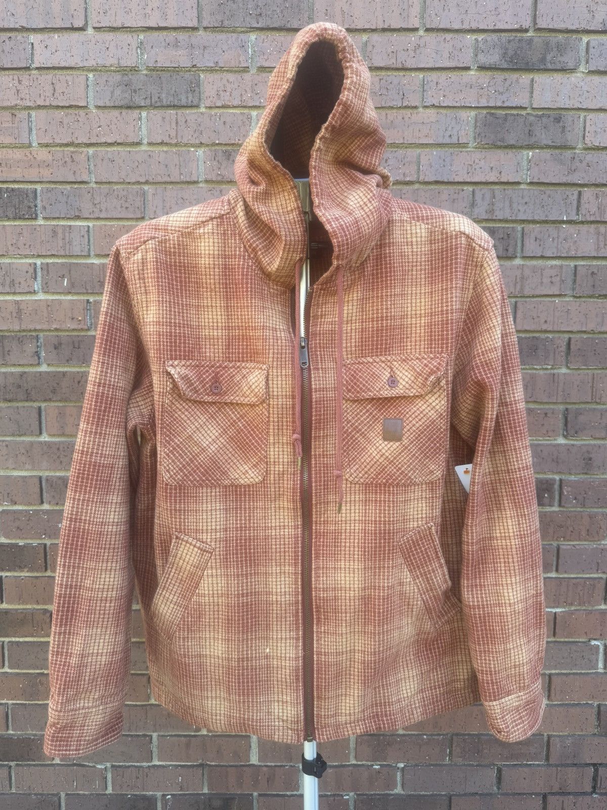 Brixton Brixton Hooded Full Zip Coastal Hooded Jacket Heavy Orange Size US M / EU 48-50 / 2 - 2 Thumbnail