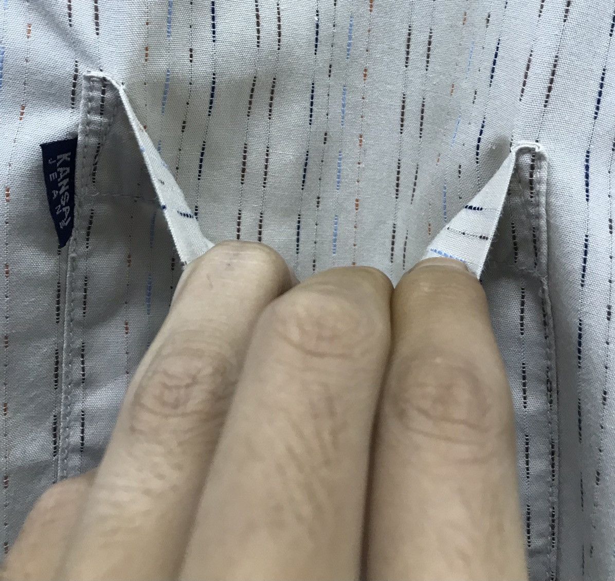 Kansai Yamamoto × Vintage Vintage Kansai Jeans Long Sleeve Shirt Button Up Size US L / EU 52-54 / 3 - 6 Thumbnail