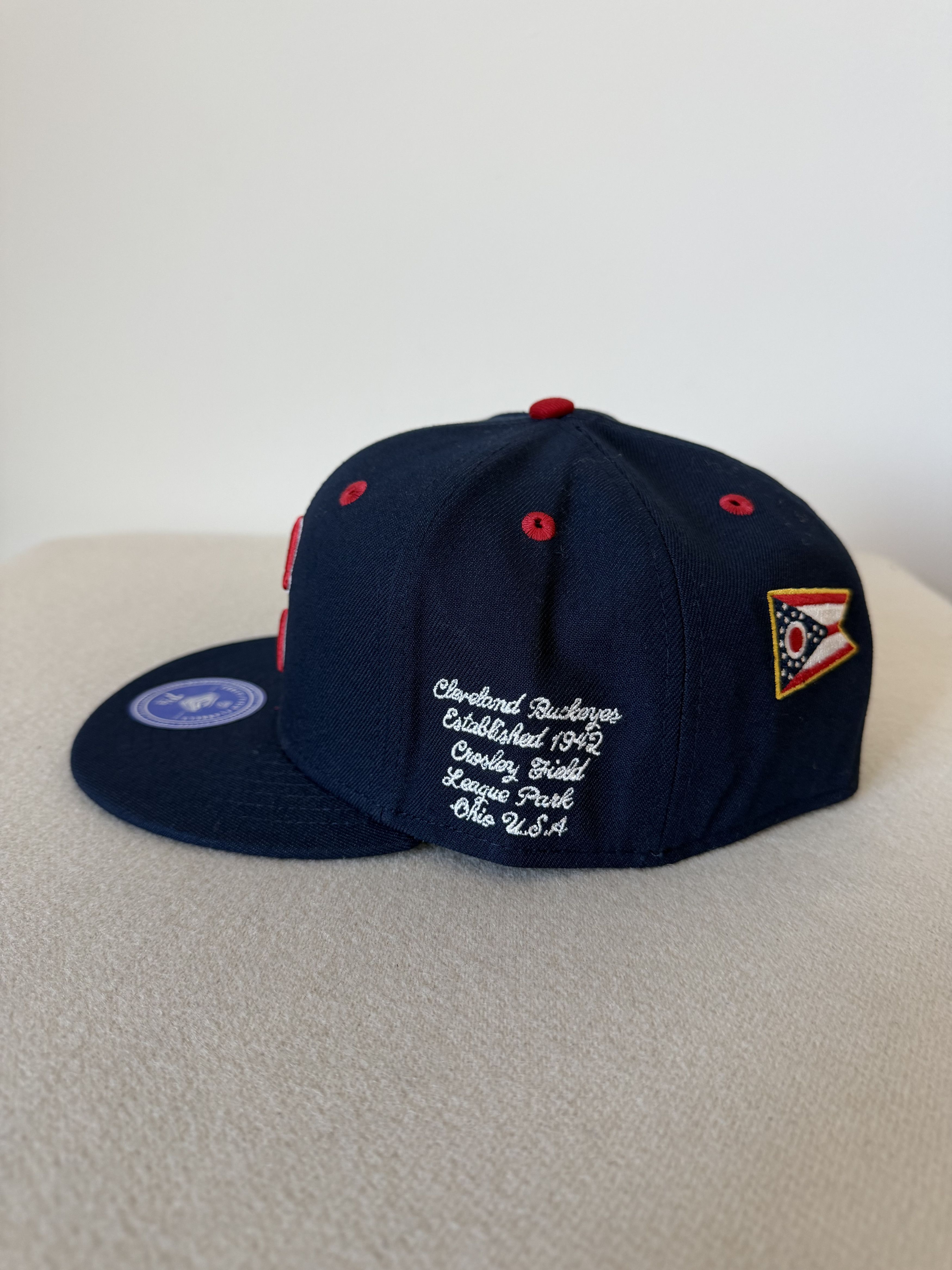 Ebbets Field Flannels 7 5/8 Ebbets Field Flannels Cleveland Buckeys Fitted Hat Size ONE SIZE - 2 Thumbnail