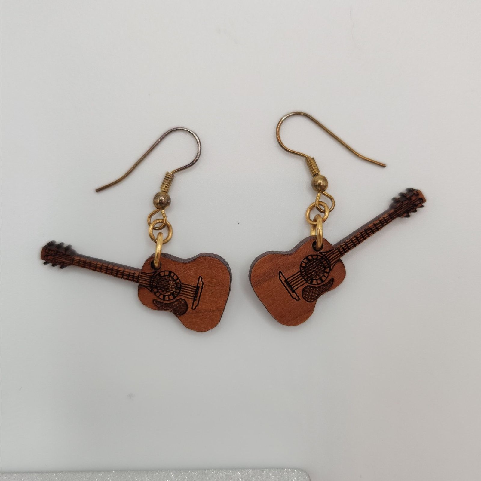 Other Brown Wooden Guitar Hook Earrings Size ONE SIZE - 6 Thumbnail