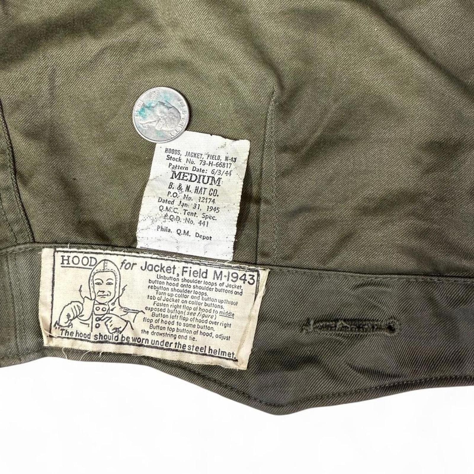 Other Authentic WWII field jacket hood M Size ONE SIZE - 3 Thumbnail