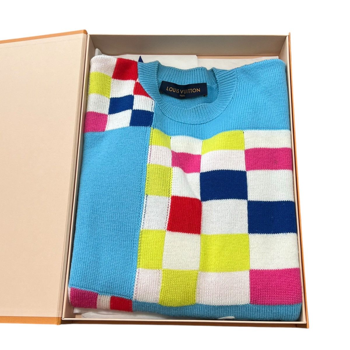 Louis Vuitton LOUIS VUITTON 21SS Distorted Giant Damier Wool Knit Sweater Size US XS / EU 42 / 0 - 3 Thumbnail