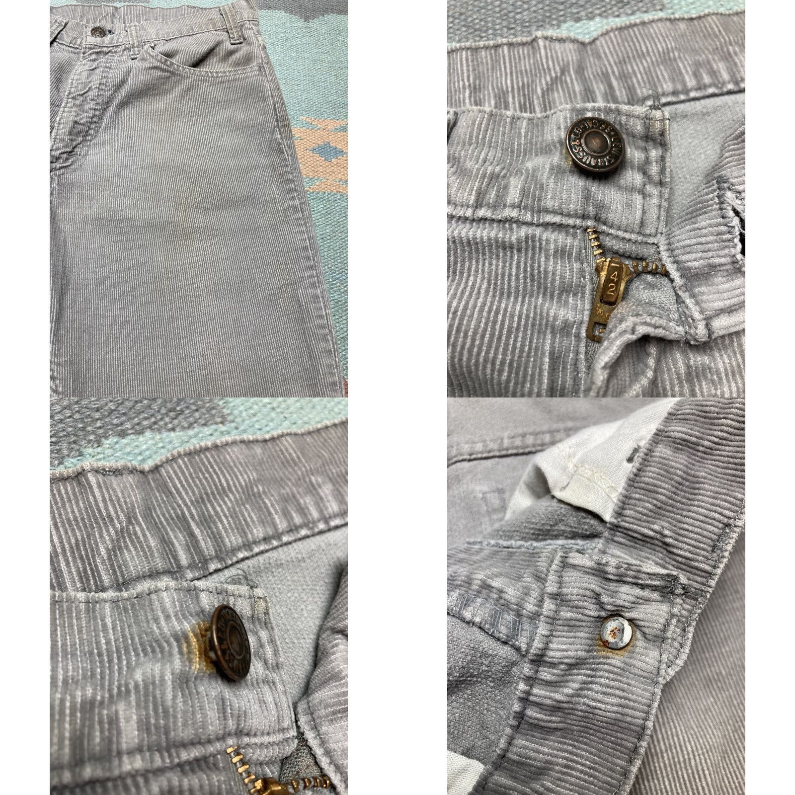 Levi's VINTAGE Levi’s 519 Corduroy Pants Straight 32x29 Gray Made in USA Mens Size US 32 / EU 48 - 8 Thumbnail