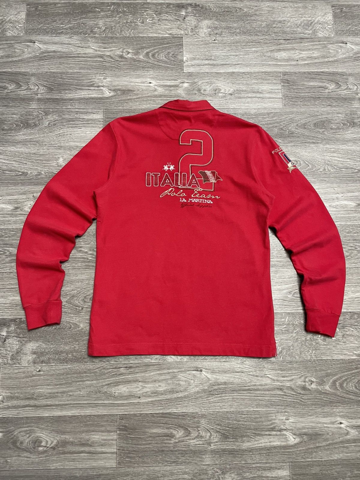 La Martina Vintage La Martina Italia Rugby Long Sleeve Polo Shirt Size US L / EU 52-54 / 3 - 2 Thumbnail