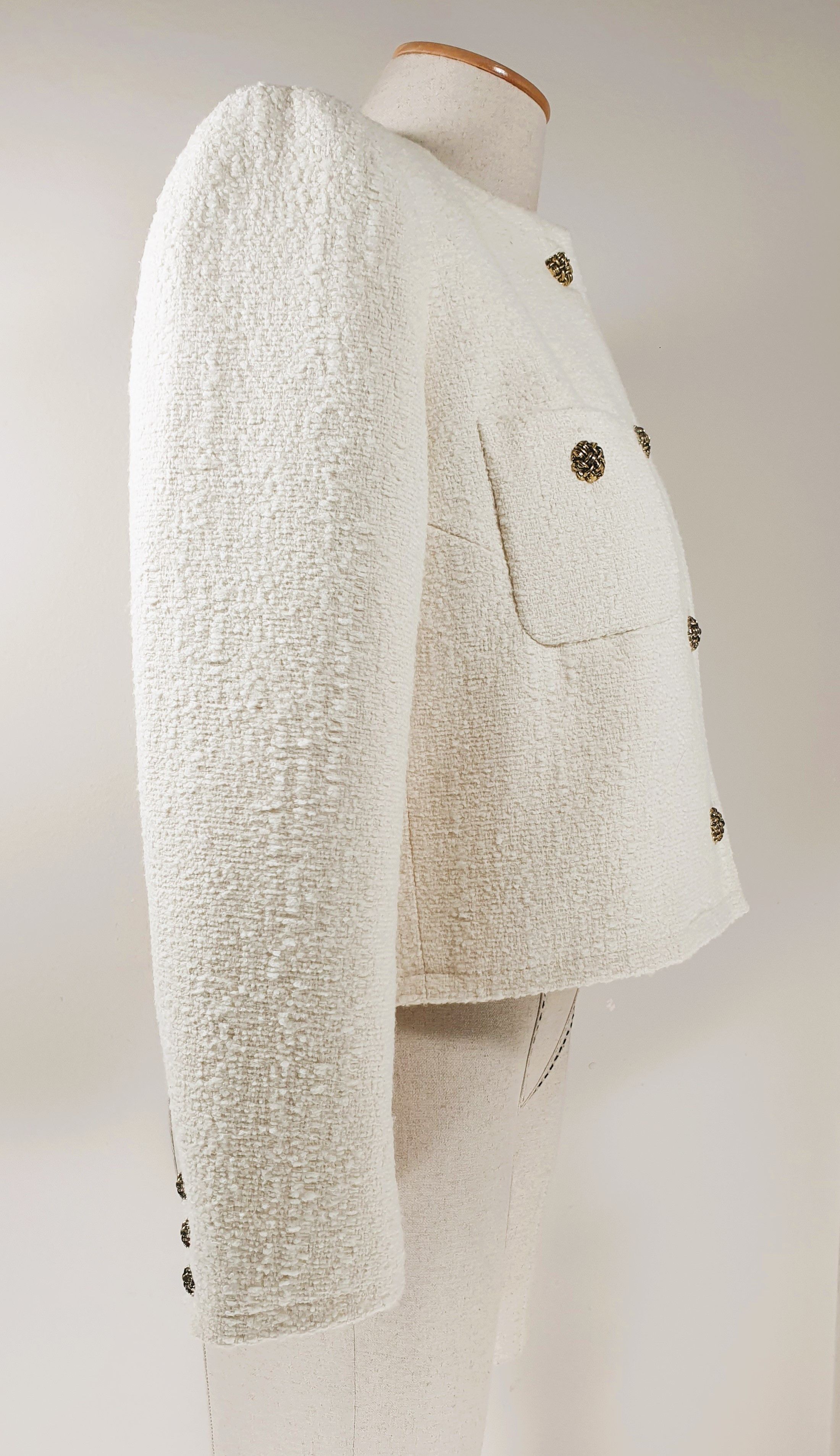 ba&sh Tweed Ecru Jacket Size S / US 4 / IT 40 - 3 Thumbnail
