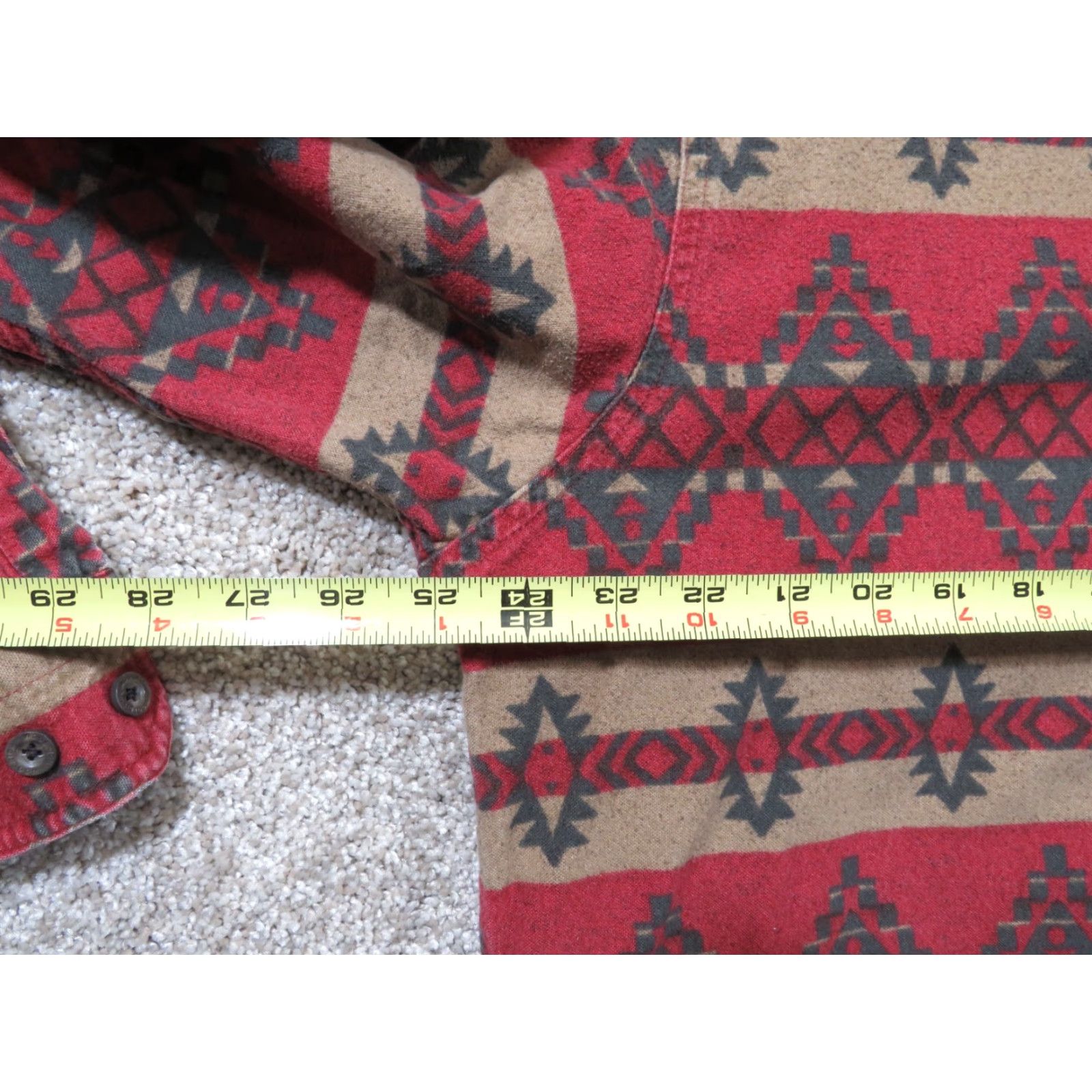Vintage VINTAGE Woolrich Shirt Mens XL Flannel Southwestern Aztec All over Print Red Tan Button-Up Collared Long Sleeve Casual Regular Size US XL / EU 56 / 4 - 6 Thumbnail