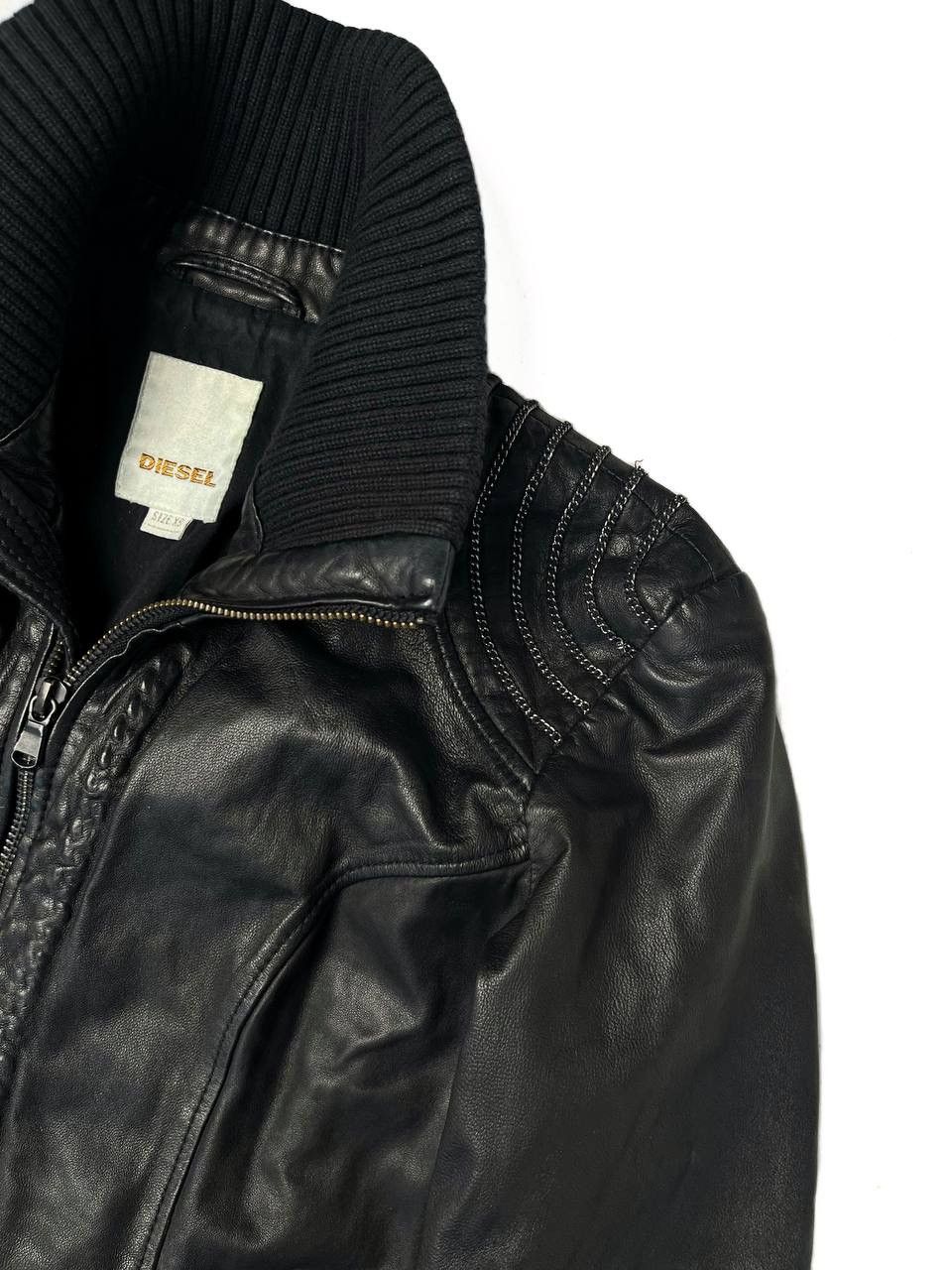 Diesel Vintage Diesel Chain Embellished Leather Blouson Jacket Size US XS / EU 42 / 0 - 6 Thumbnail