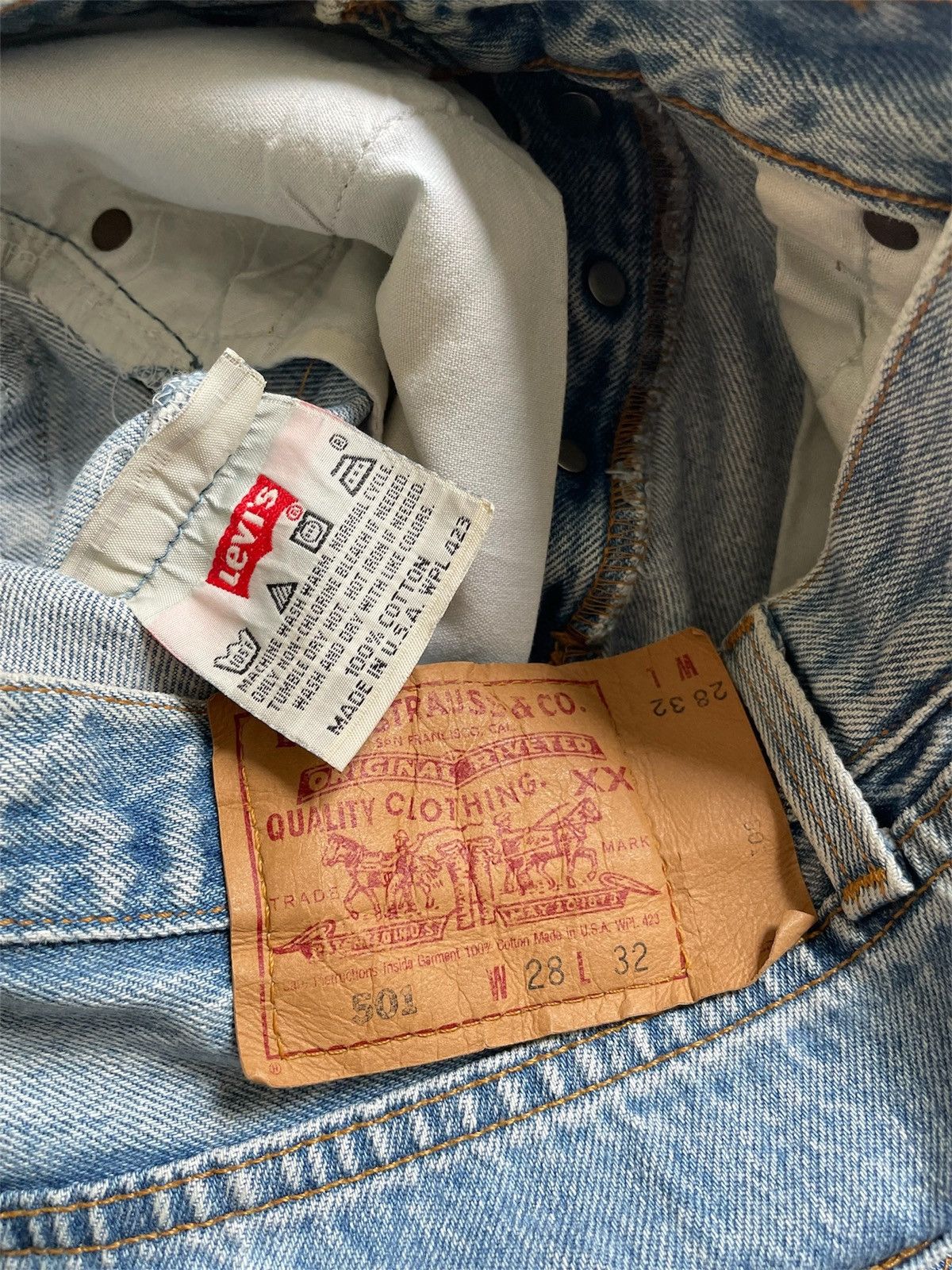 Levi's × Vintage Vintage 90s Levis 501 Blue Washed Jeans 28x32 Size US 28 / EU 44 - 6 Thumbnail