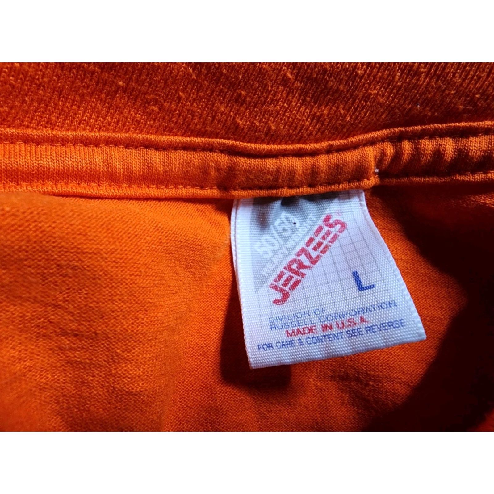Jerzees Vintage Mens 90s Regular Fit Cotton Blend Orange Jerzees T Shirt User: Vintage Mens 90s Regular Fit Cotton Blend Orange Jerzees T Shirt Size US L / EU 52-54 / 3 - 6 Thumbnail