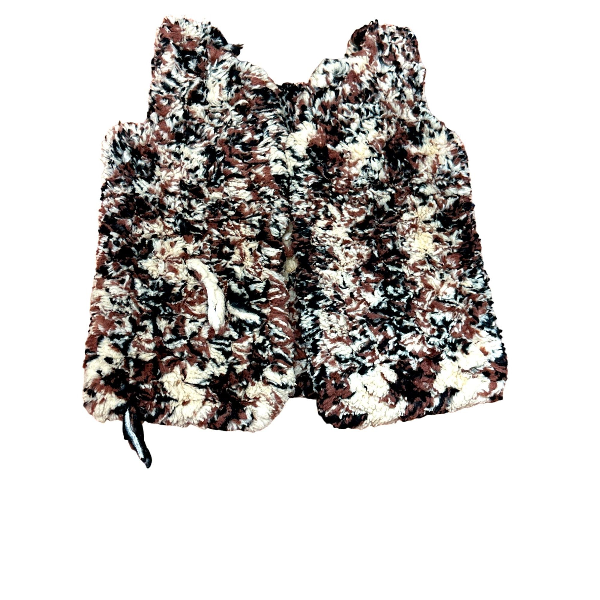 Other CCC Faux Fur Girls Fluffy Cozy Open Front Brown Black Cream Size XXS / US 00 / IT 34 - 5 Thumbnail