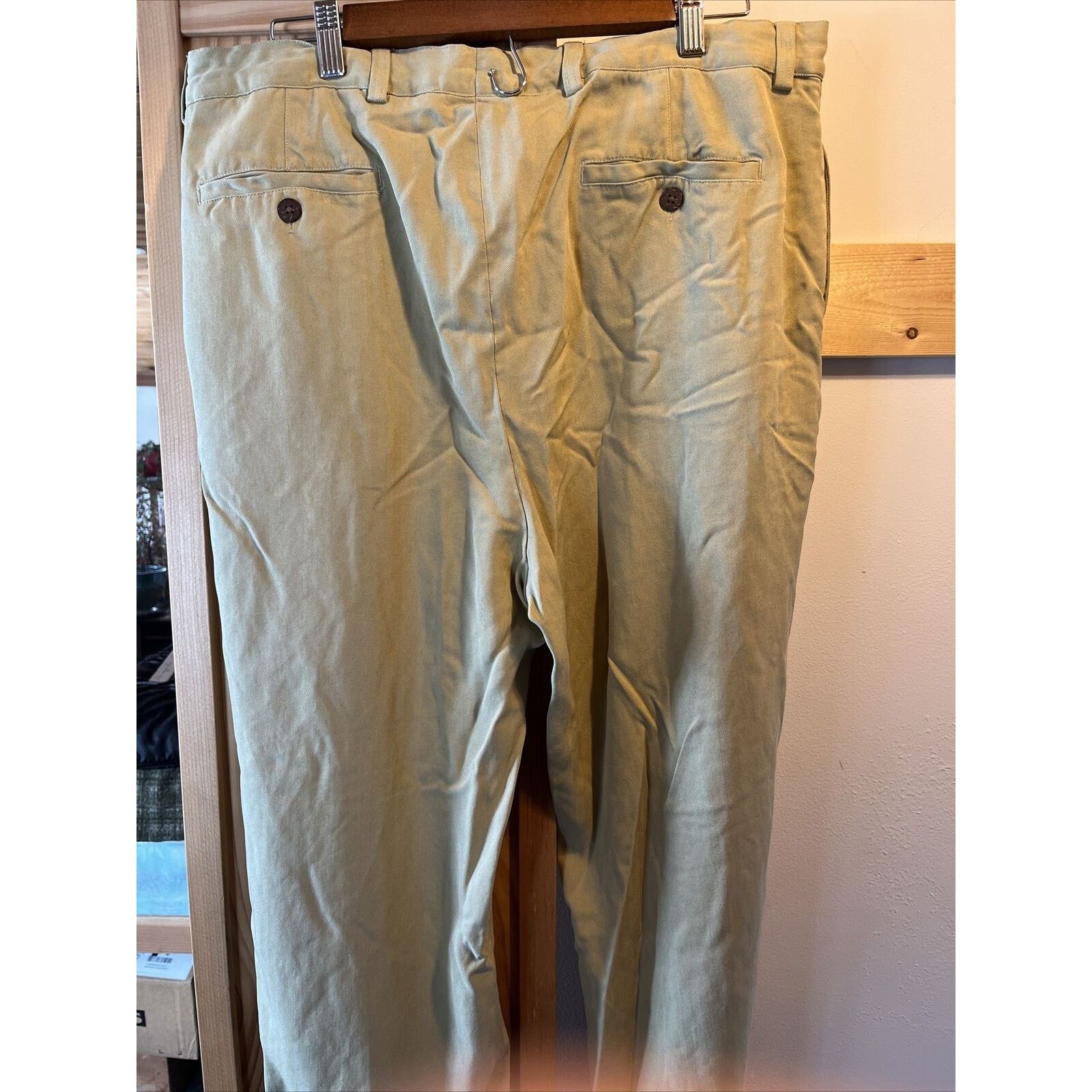 Tommy Bahama Tommy Bahama Relax Mens 36x27 Beige Silk Straight Cuff Pants Size US 36 / EU 52 - 7 Thumbnail