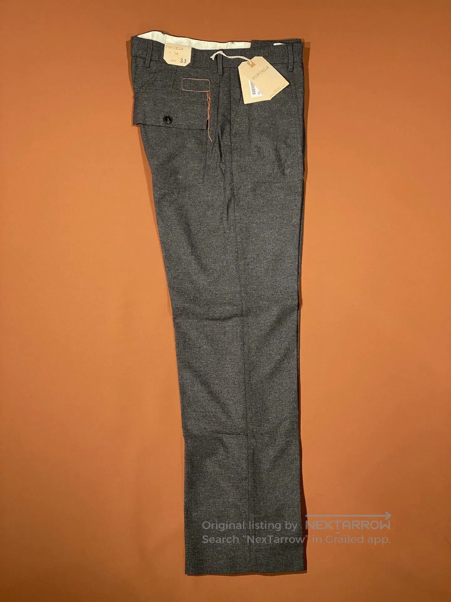Fortela FORTELA Italian Dark Gray Wool Casual Pants. Size US 33 - 3 Thumbnail