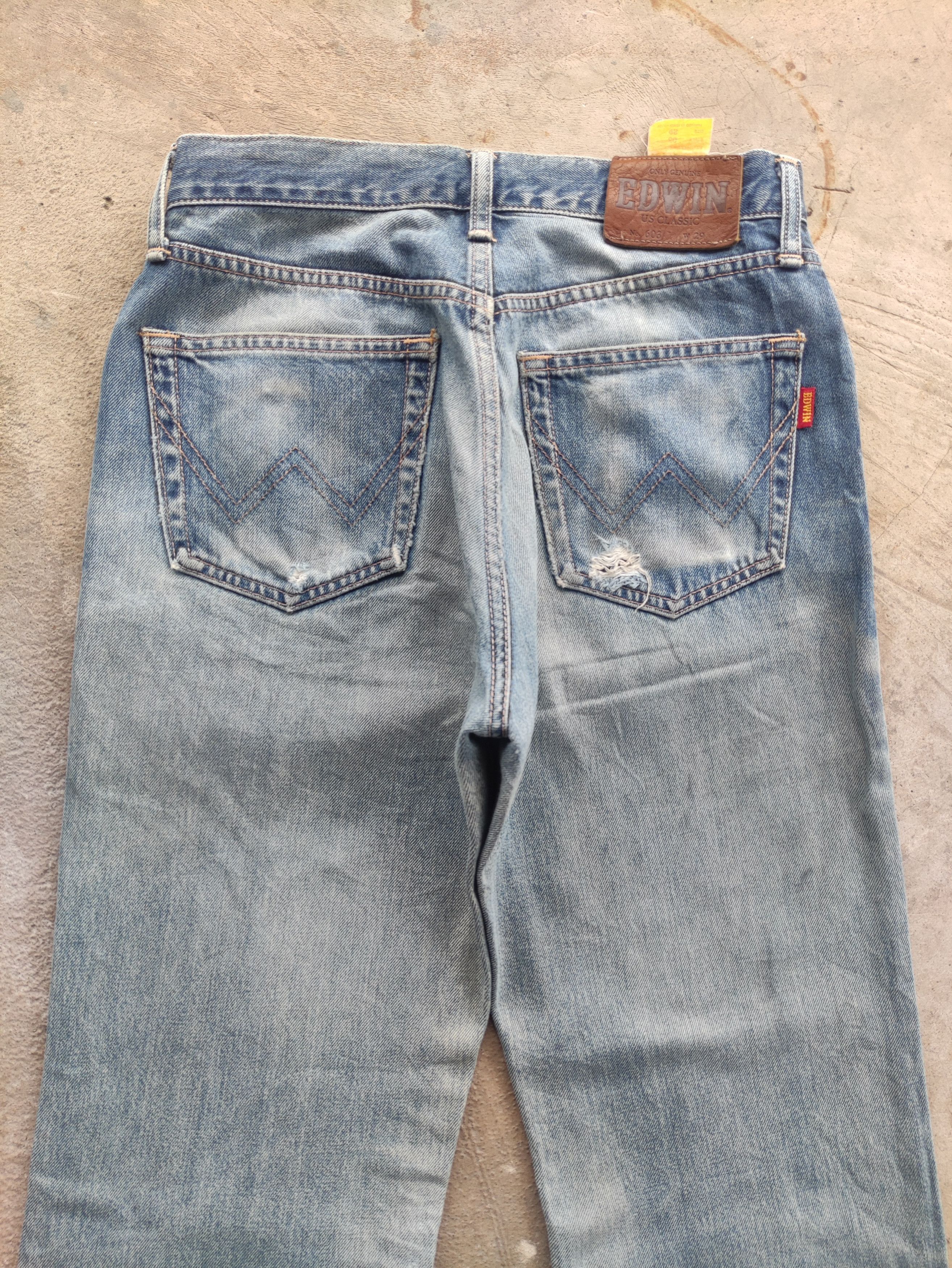 Edwin Vintage Edwin Japan Jean Distressed Faded Denim Size US 29 - 12 Thumbnail