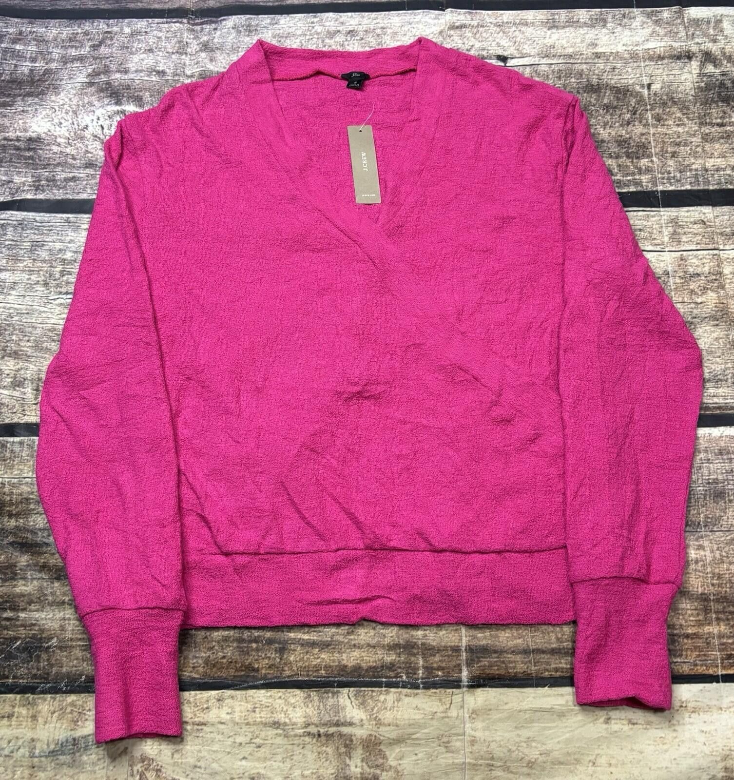 J.Crew J Crew Sweater Womens Small Cotton Cross Front Pink Pullover Size S / US 4 / IT 40 - 1 Thumbnail