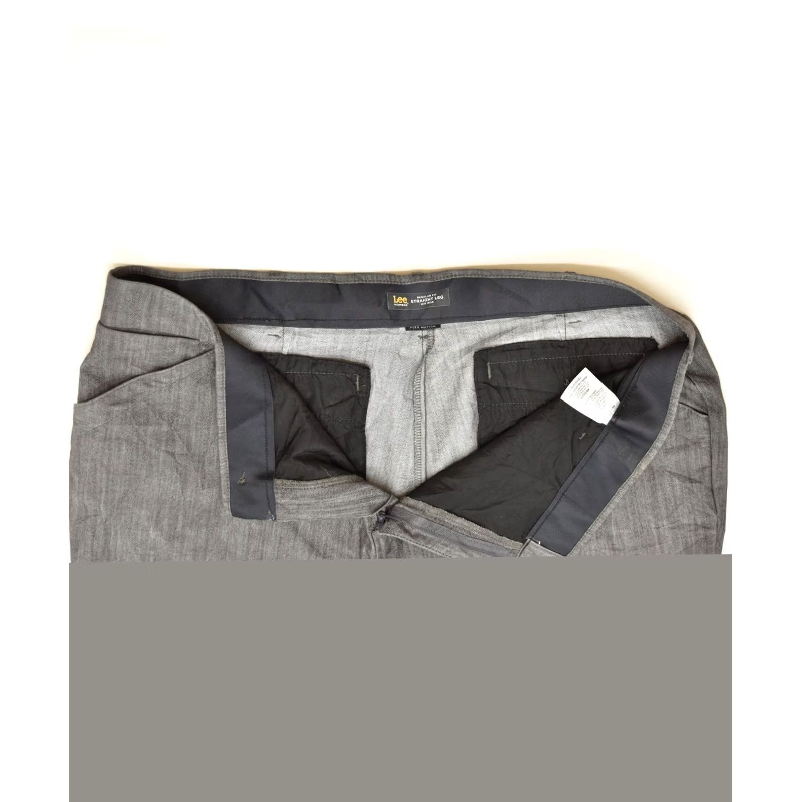 Lee LEE Womens Mid Rise Straight Casual Trousers Grey W44 L31 Cotton DP03 Classic Rise Zip Regular Pattern No Pattern DP03 Size 30" / US 8 / IT 44 - 3 Thumbnail
