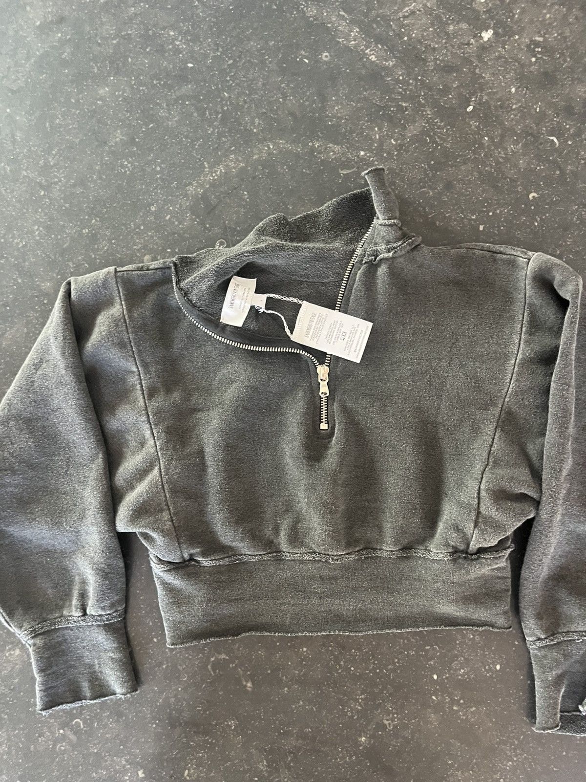 SAMI MIRO VINTAGE SAMI MIRO VINTAGE CHARCOAL CROPPED ZIP SWEATSHIRT SIZE SMALL Size S / US 4 / IT 40 - 1 Thumbnail
