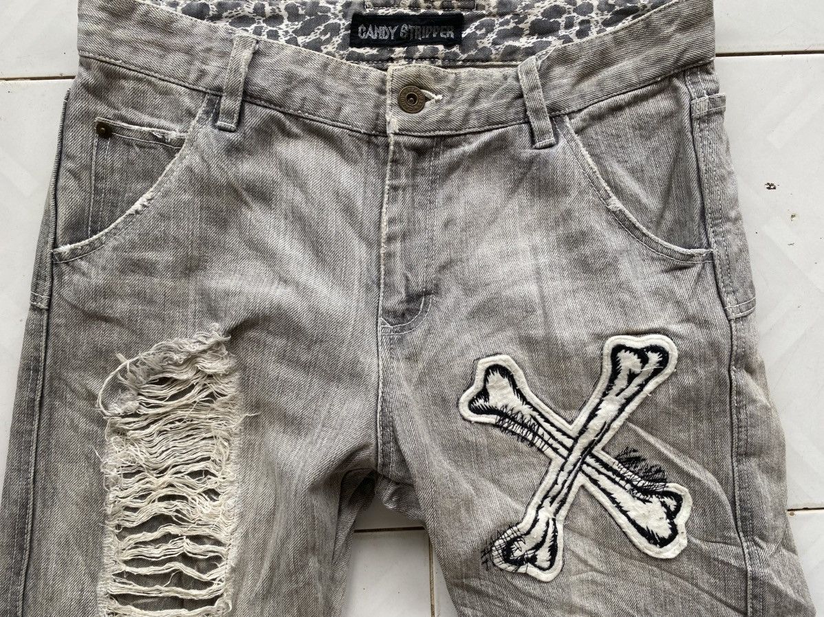 Japanese Brand Candy Stripper Patchwork Distressed Dope Jeans Size US 30 / EU 46 - 5 Thumbnail