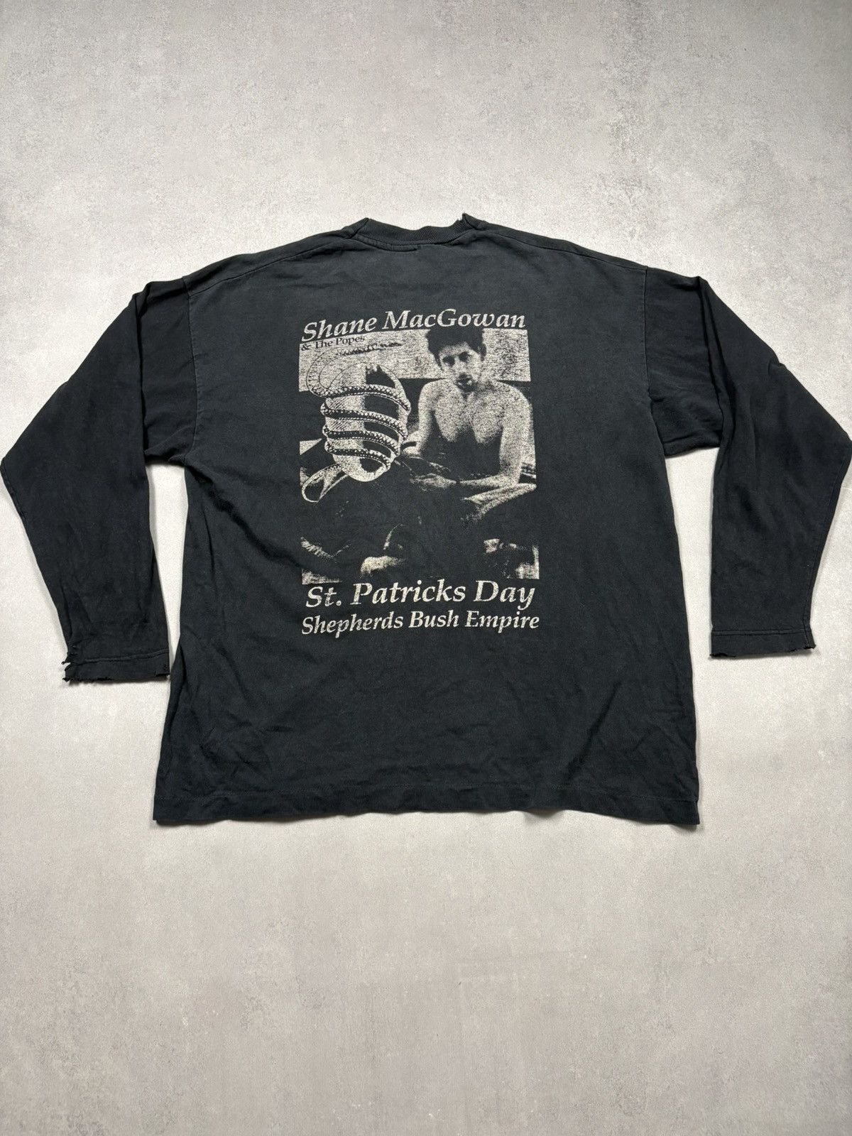 Band Tees Vintage 1994 Shane MacGowan The Popes Long Sleeve Shirt 90s Size US XL / EU 56 / 4 - 16 Thumbnail