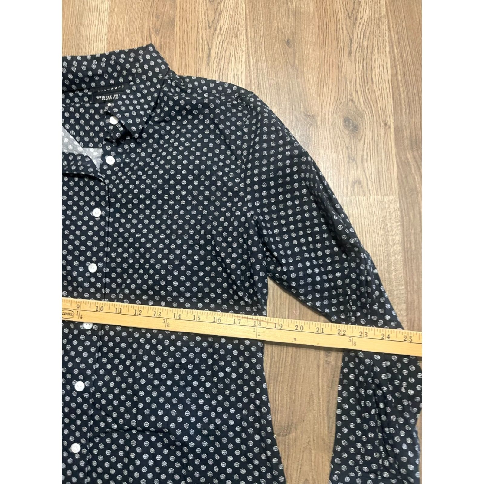 Vintage FOXCROFT Shirt Women's Size M Black White Allover Print Button Up Casual Modern Regular Long Sleeve Collared Size M / US 6-8 / IT 42-44 - 7 Thumbnail