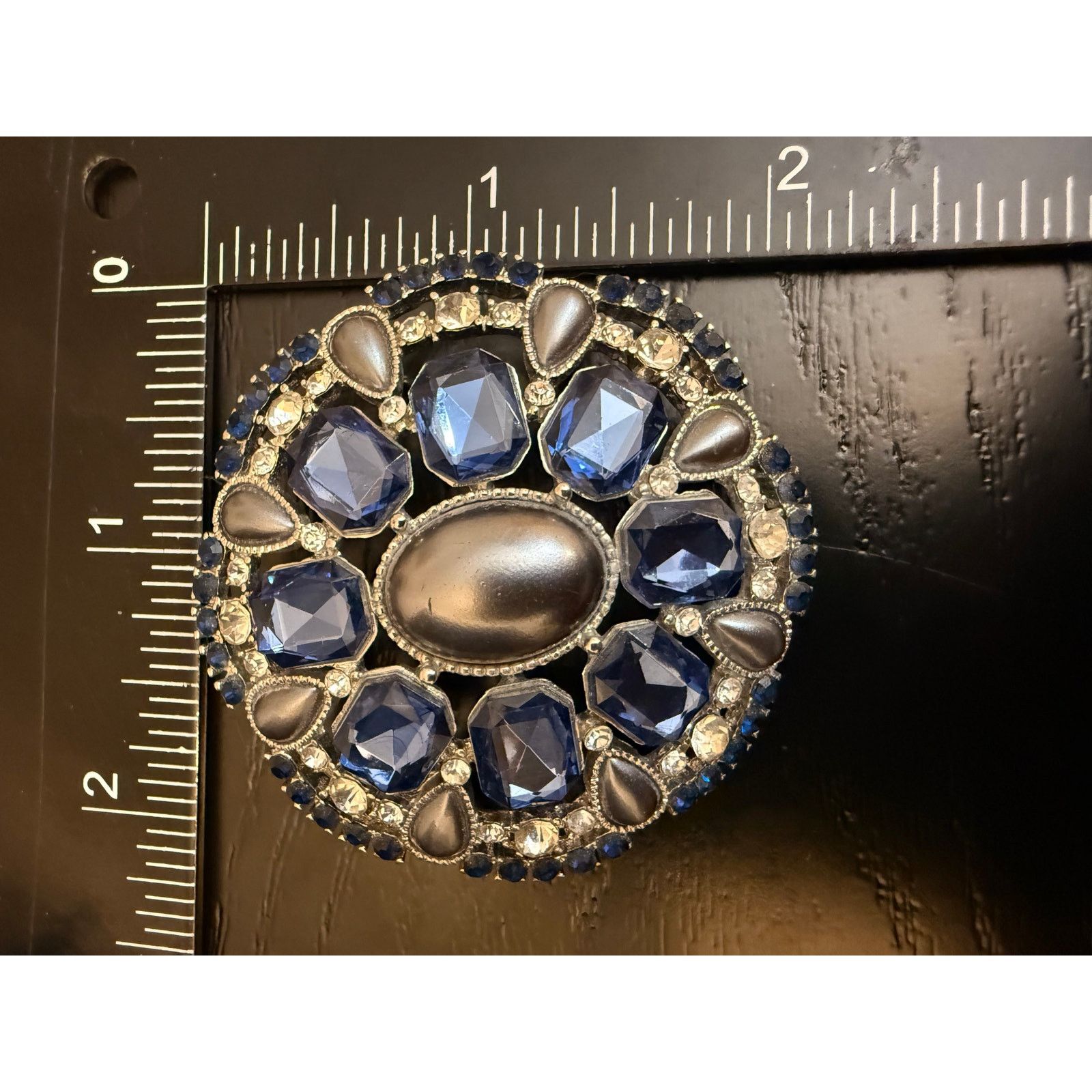 Monet Vintage Signed Monet Silver Tone Blue Stone Brooch Size ONE SIZE - 2 Thumbnail
