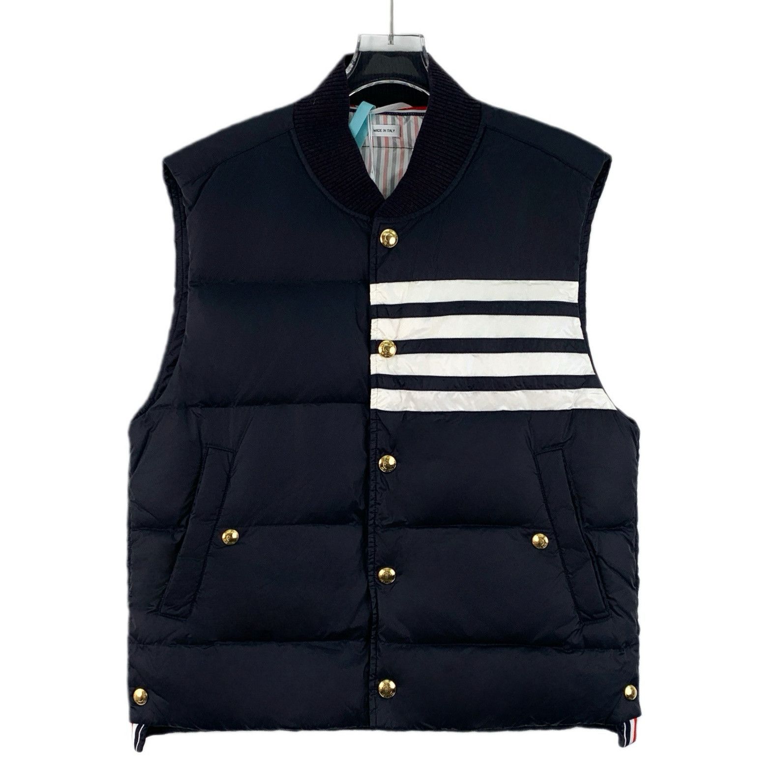 Thom Browne Thom Browne Navy 4-Bar Down Vest (Size 1) Size US S / EU 44-46 / 1 - 1 Thumbnail
