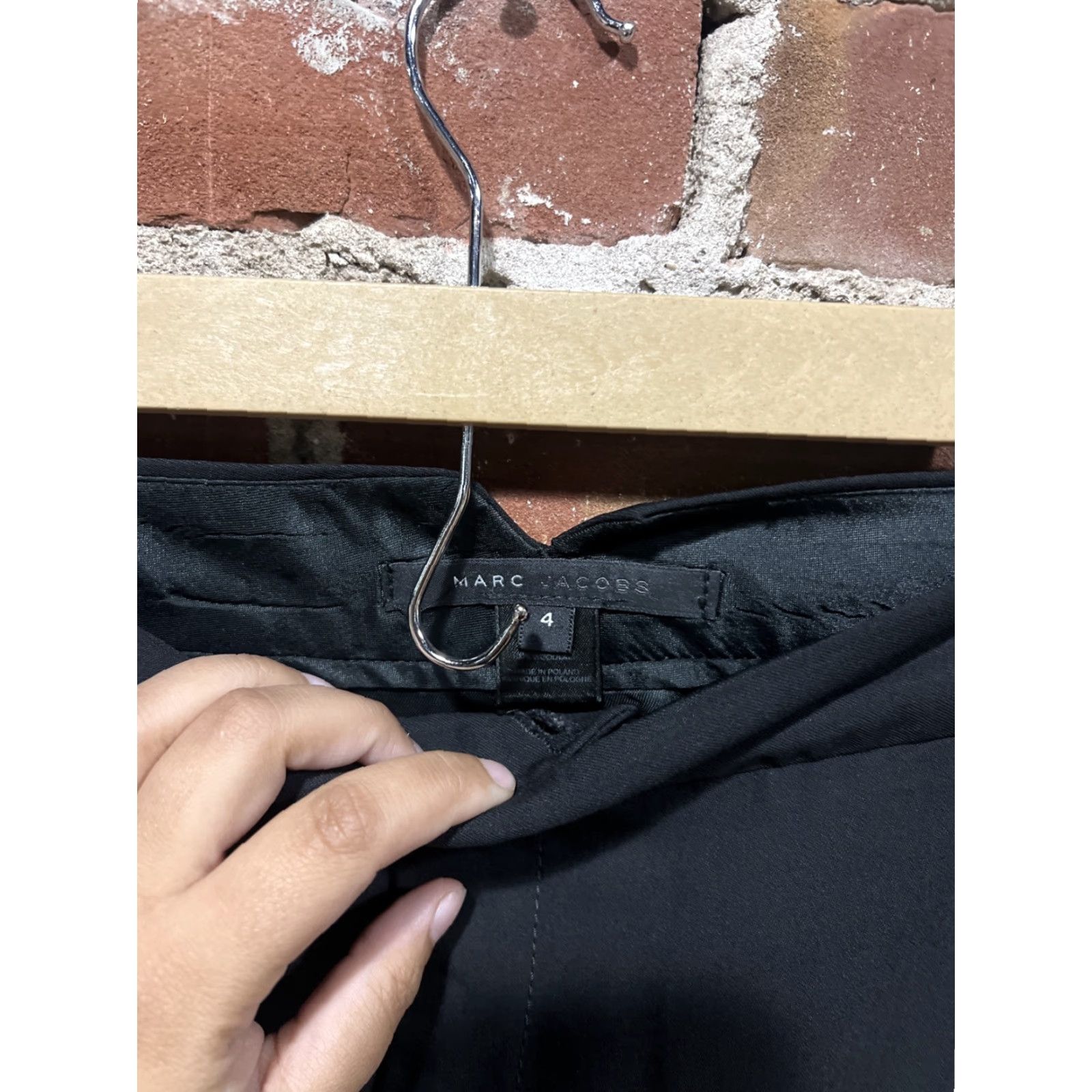 Marc Jacobs Marc Jacobs Pants Women 4 Black Wool Lined Wide-Leg Dress Pants Adult Size 4 Womens Size 27" / US 4 / IT 40 - 2 Thumbnail