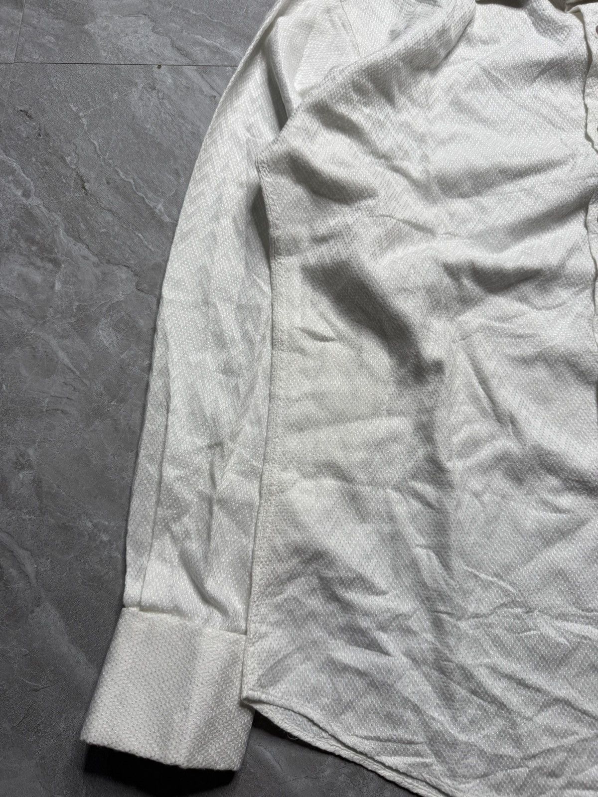 Prada Archival Prada Zigzag Pattern Woven Shirt Cufflink Sleeves Size US M / EU 48-50 / 2 - 3 Thumbnail