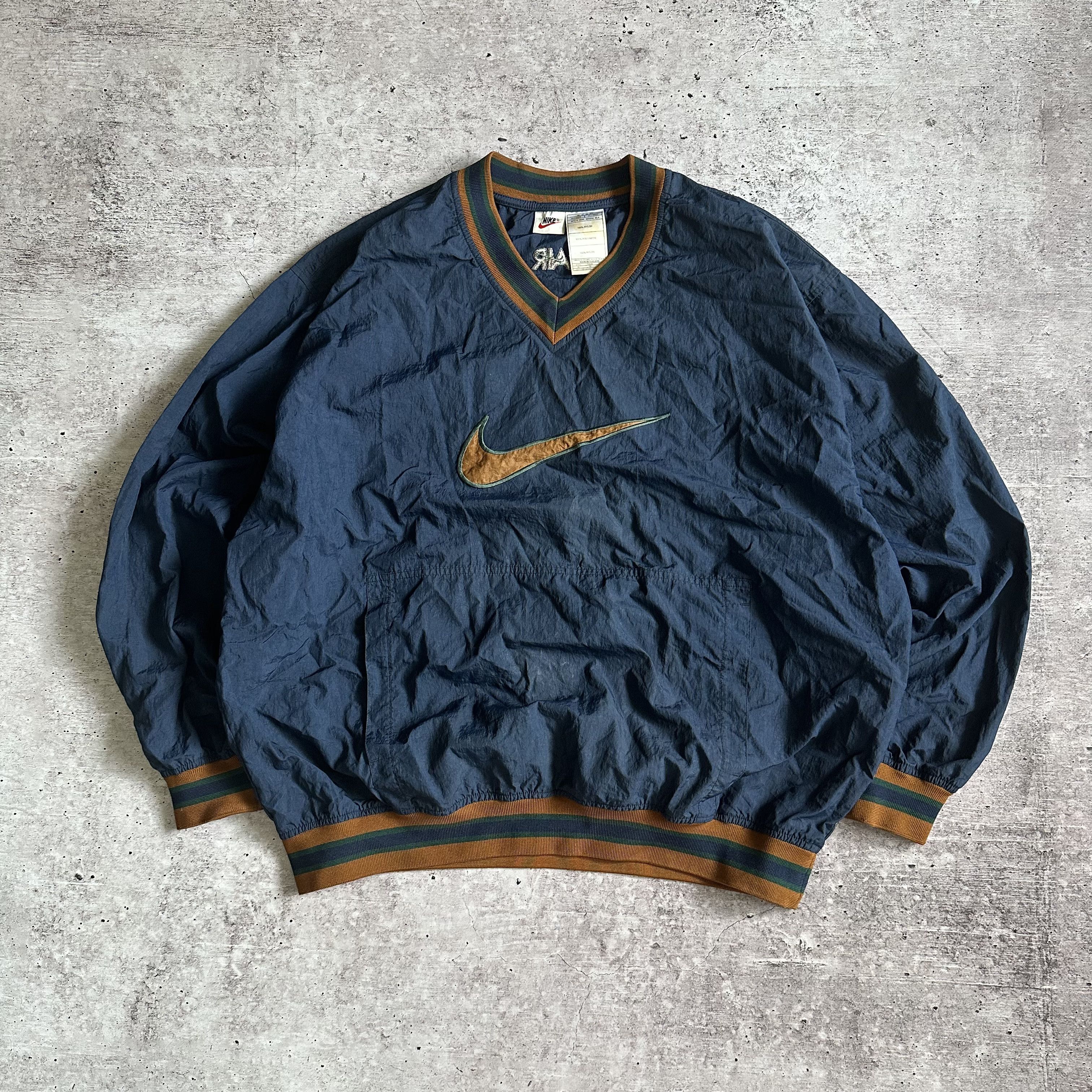 Nike NIKE VINTAGE Y2K BIG BROWN SWOOSH LOGO NYLON SWEATSHIRT Size US XL / EU 56 / 4 - 1 Thumbnail
