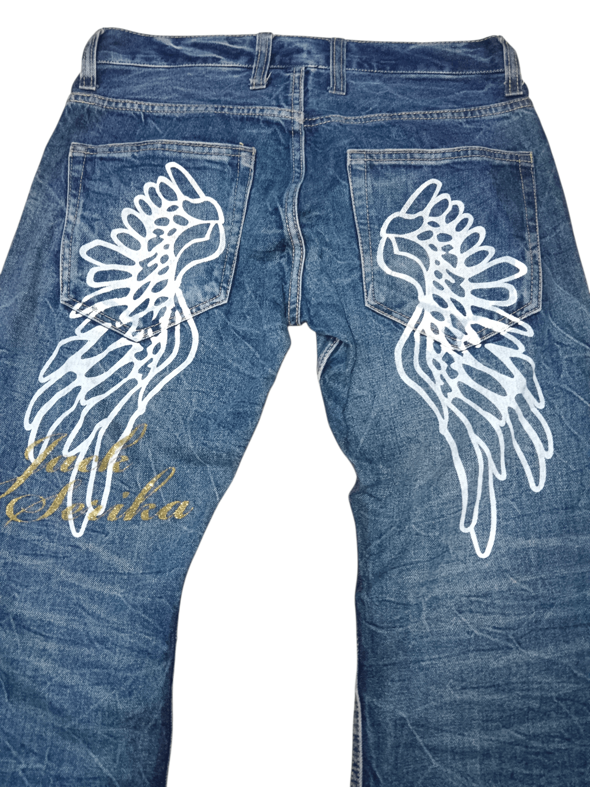 Japanese Brand 🔥FYE🔥 JACK SERIKA Punk Angel Wings Denim Size US 31 - 5 Thumbnail